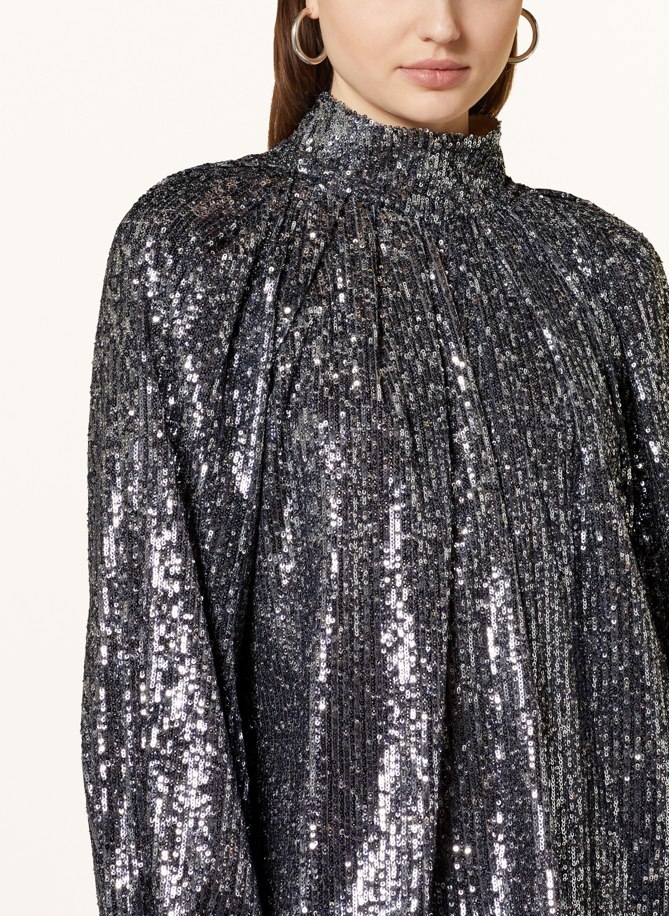 DRYKORN Shirt blouse DRUNA with sequins, Color: GRAY/ SILVER (Image 4)