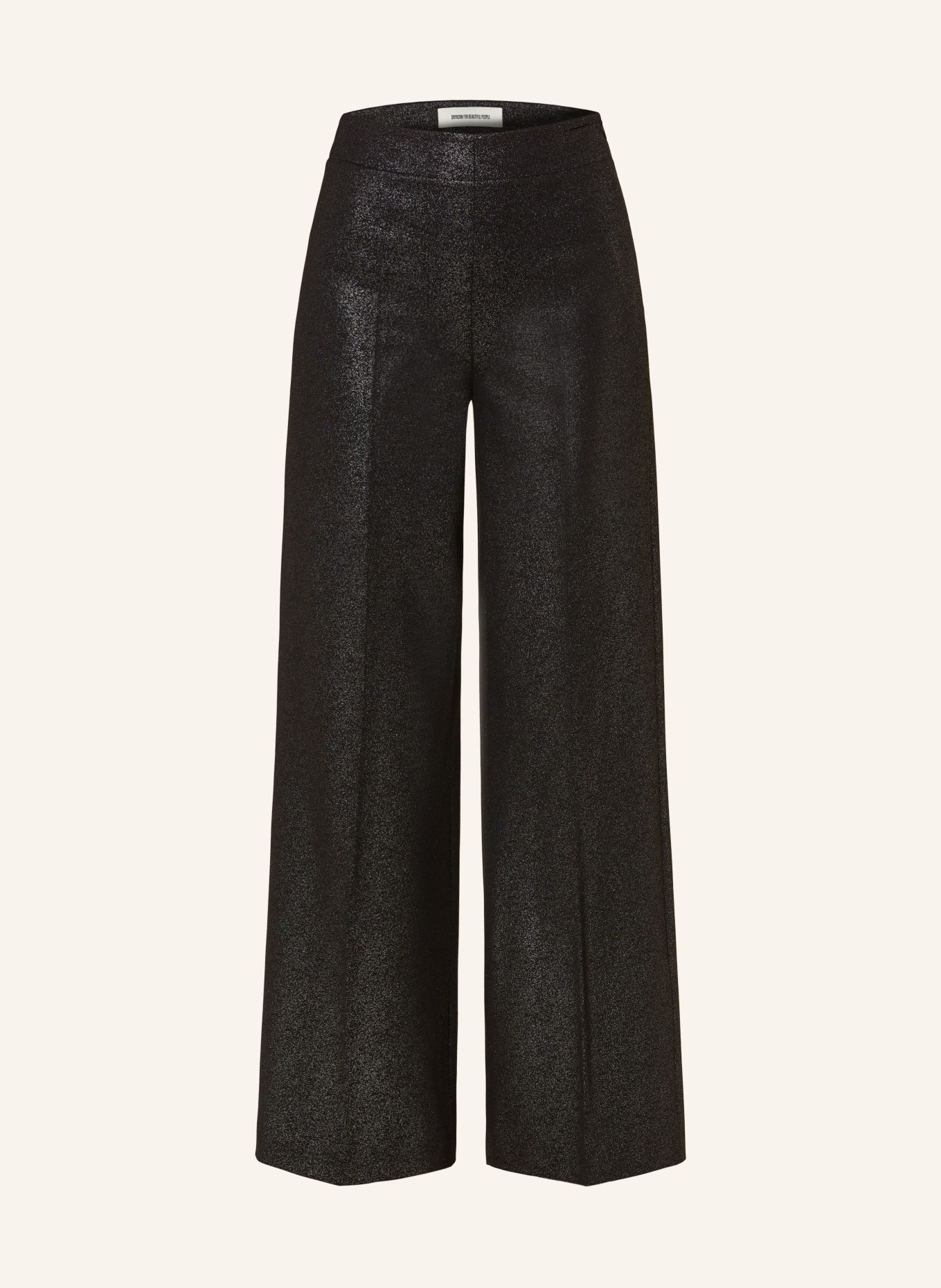 DRYKORN Wide leg trousers BEFORE with glitter thread, Color: BLACK (Image 1)