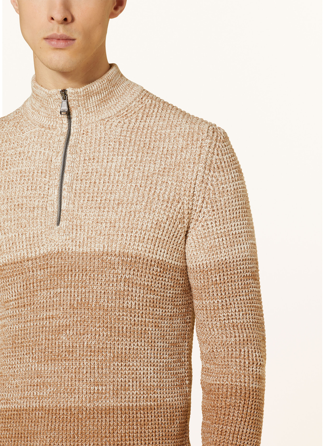 JOOP! JEANS Half-zip sweater DAMIANO, Color: BEIGE/ BROWN (Image 4)