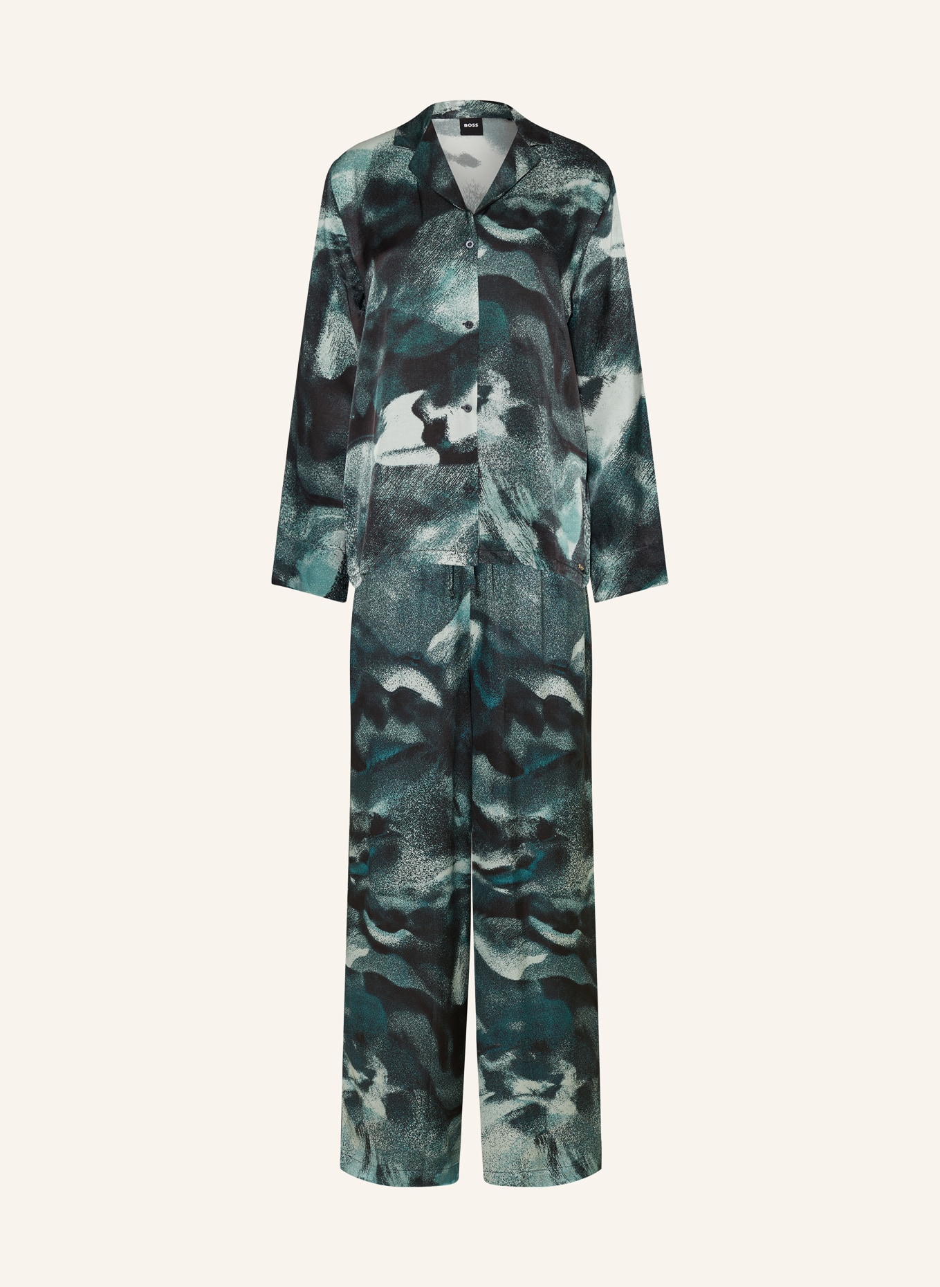 BOSS Schlafanzug SEASONAL, Farbe: PETROL/ SCHWARZ/ MINT (Bild 1)