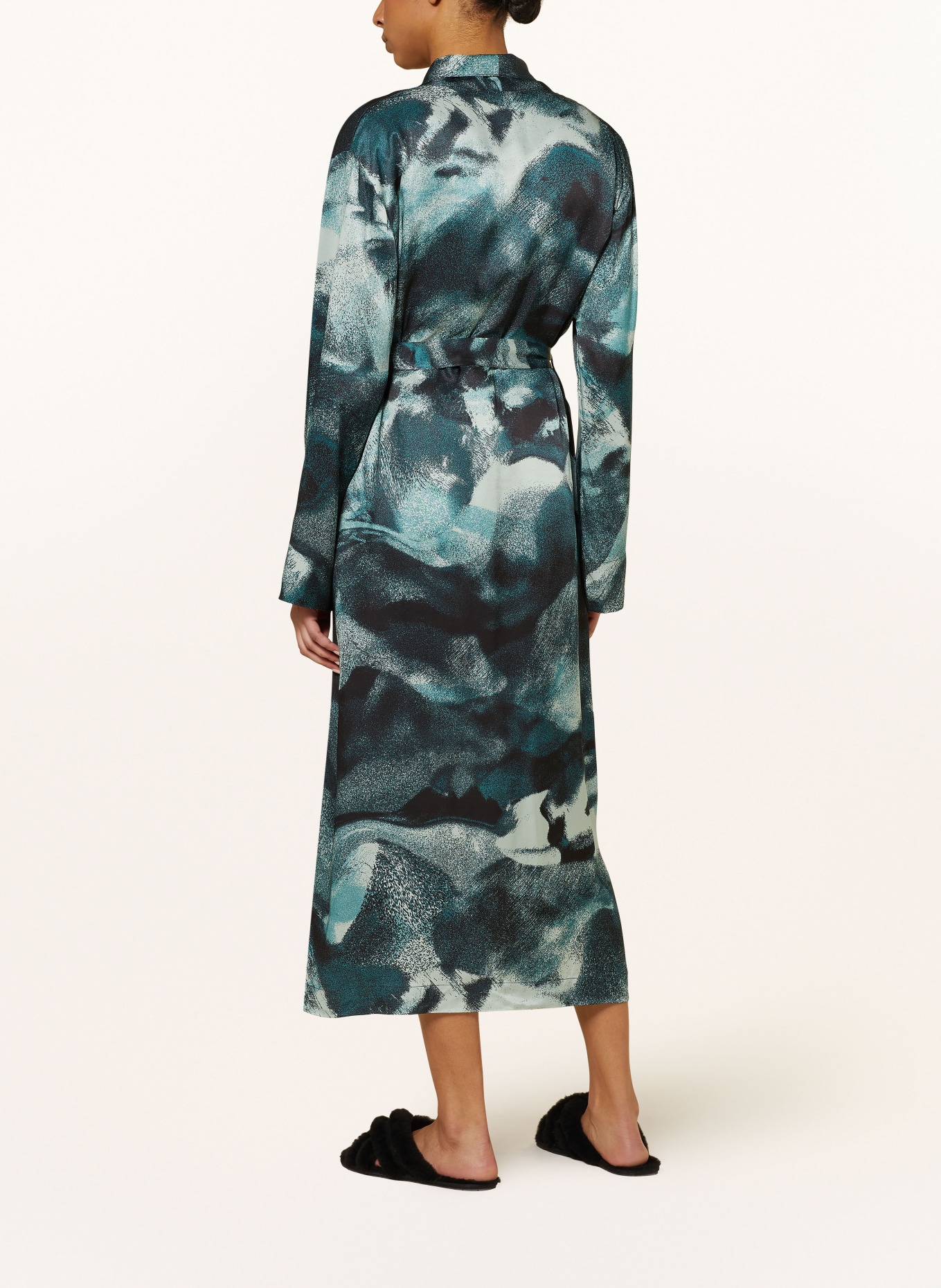 BOSS Women's dressing gown SEASONAL, Color: DARK GREEN/ MINT (Image 3)