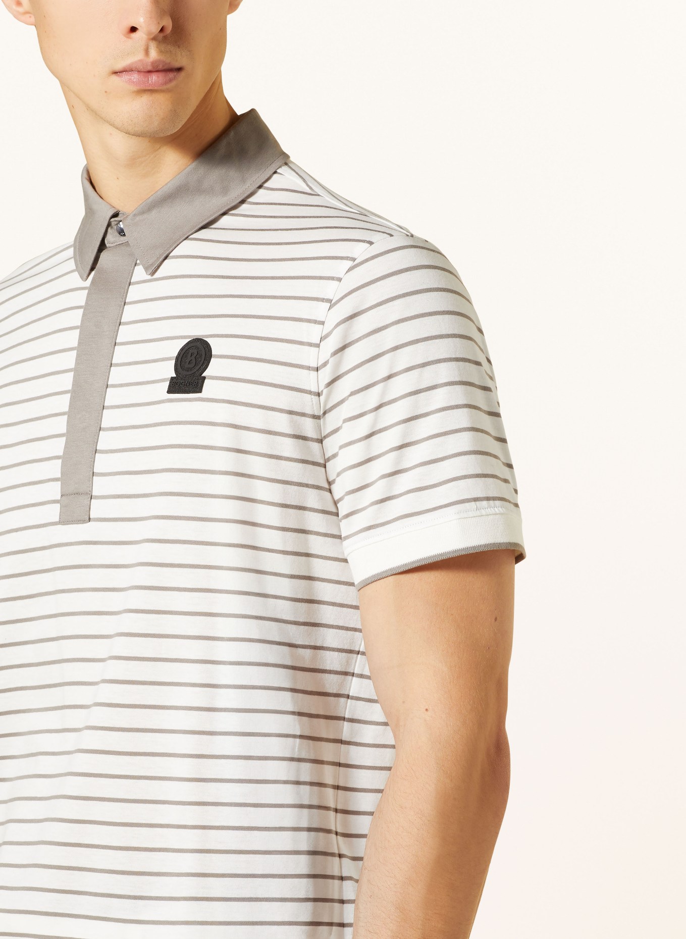 BOGNER Polo shirt DUNCAN regular fit, Color: WHITE/ TAUPE (Image 4)