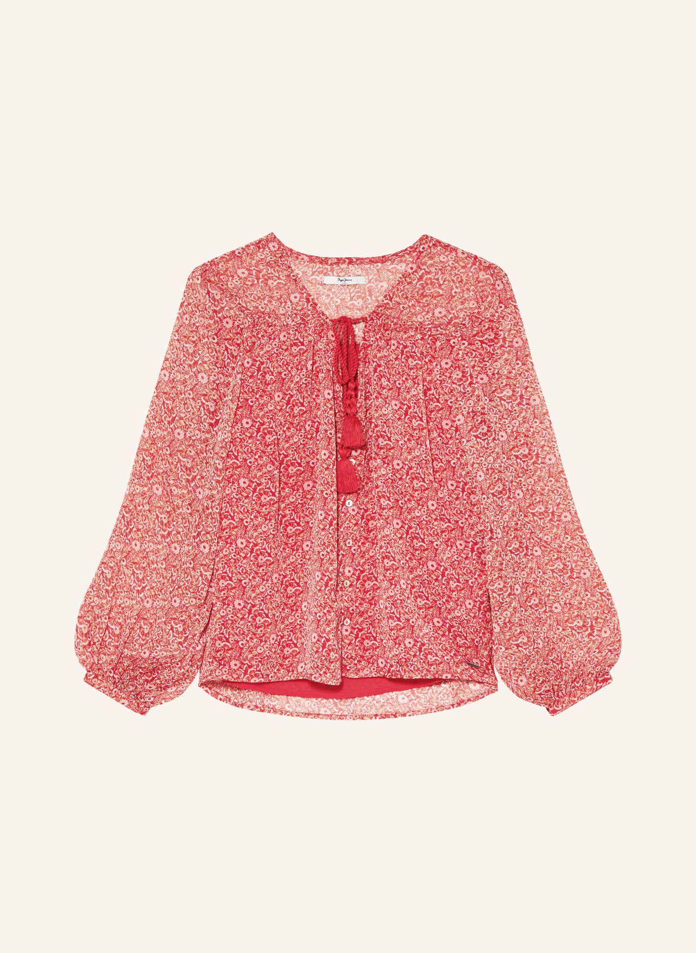 Pepe Jeans Blouse BLAIR with ruffles, Color: RED (Image 1)