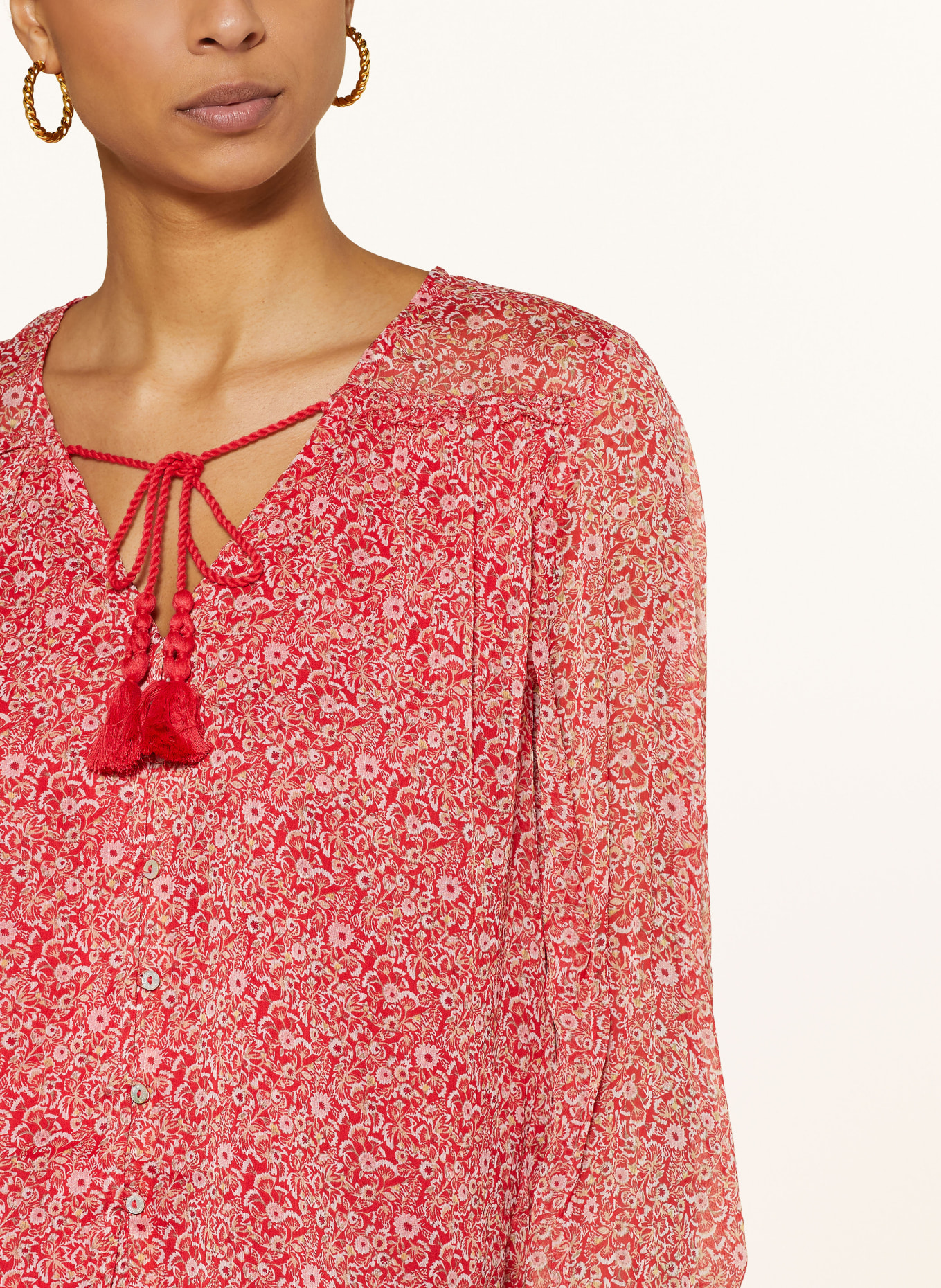 Pepe Jeans Blouse BLAIR with ruffles, Color: RED (Image 4)