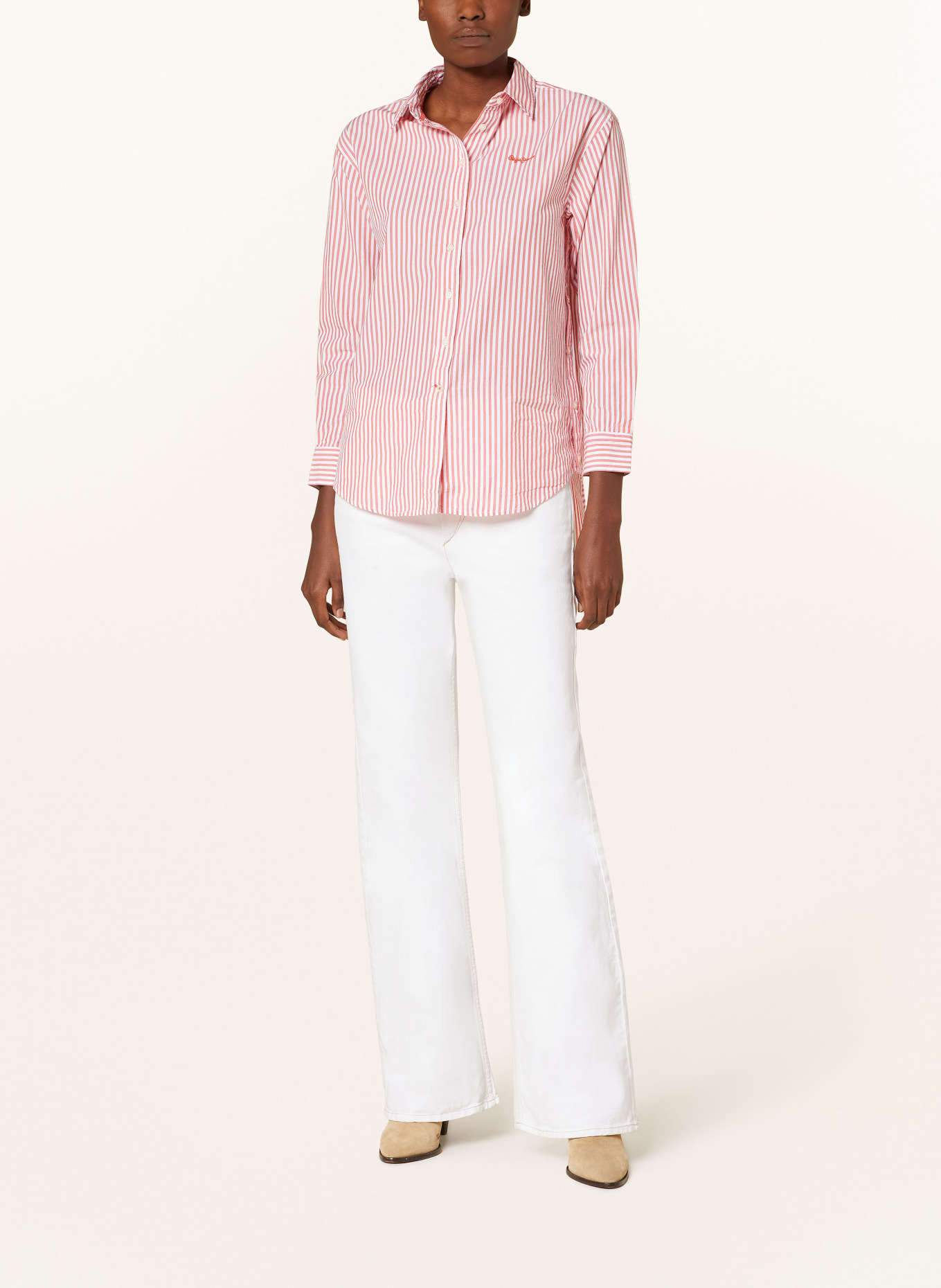 Pepe Jeans Shirt blouse BRYCE, Color: RED/ WHITE (Image 2)