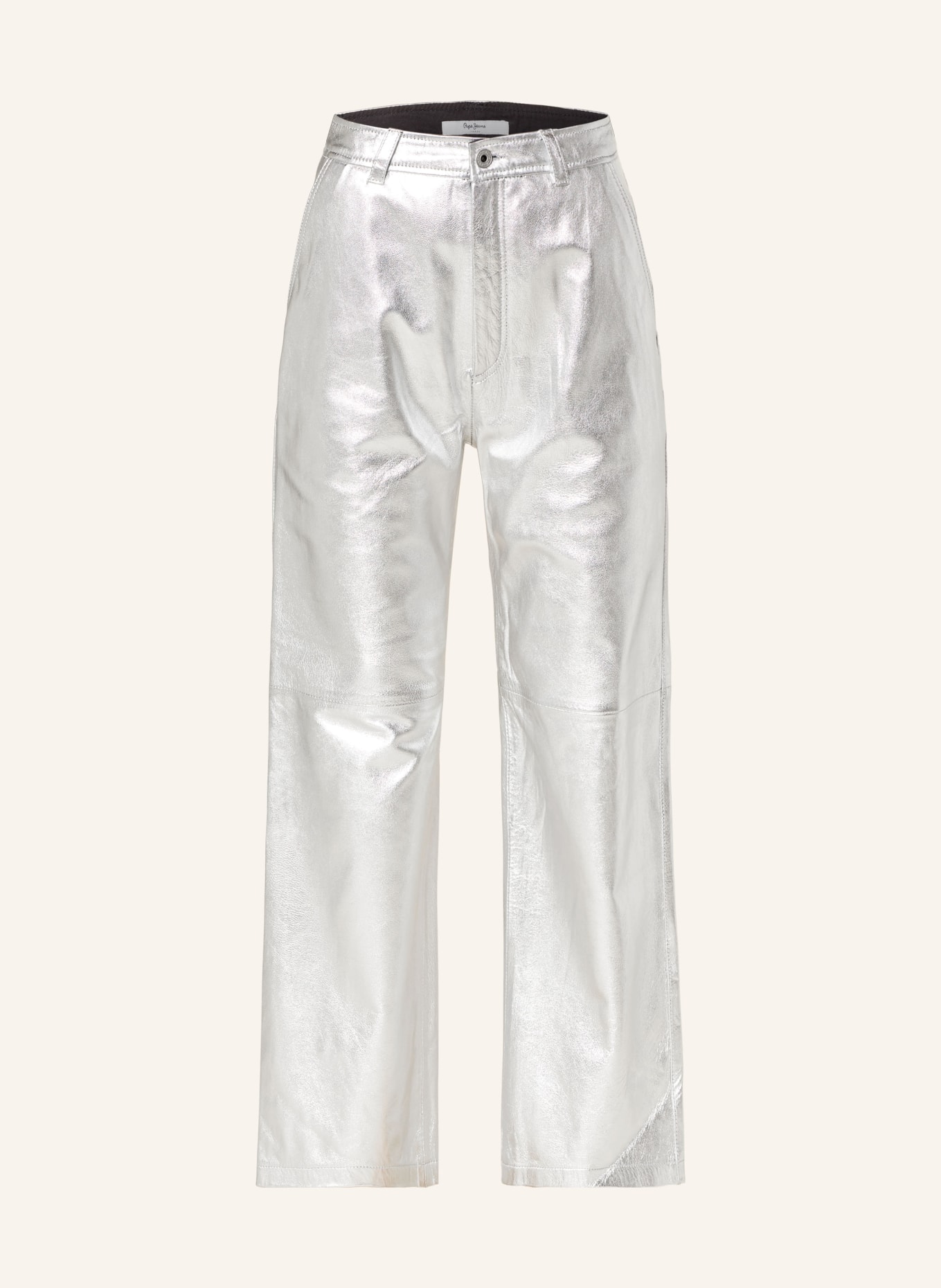 Pepe Jeans Leather trousers SASHA, Color: SILVER (Image 1)