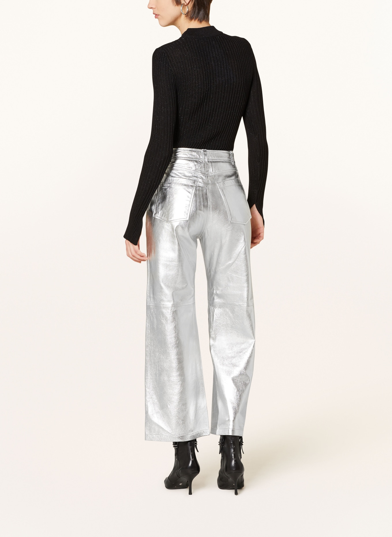 Pepe Jeans Leather trousers SASHA, Color: SILVER (Image 3)
