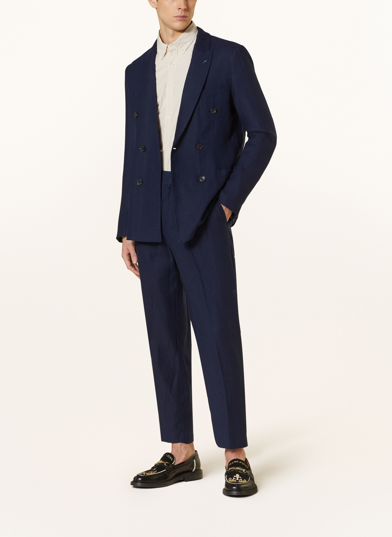SCOTCH & SODA Suit trousers SEASONAL tapered fit with linen, Color: DARK BLUE (Image 2)