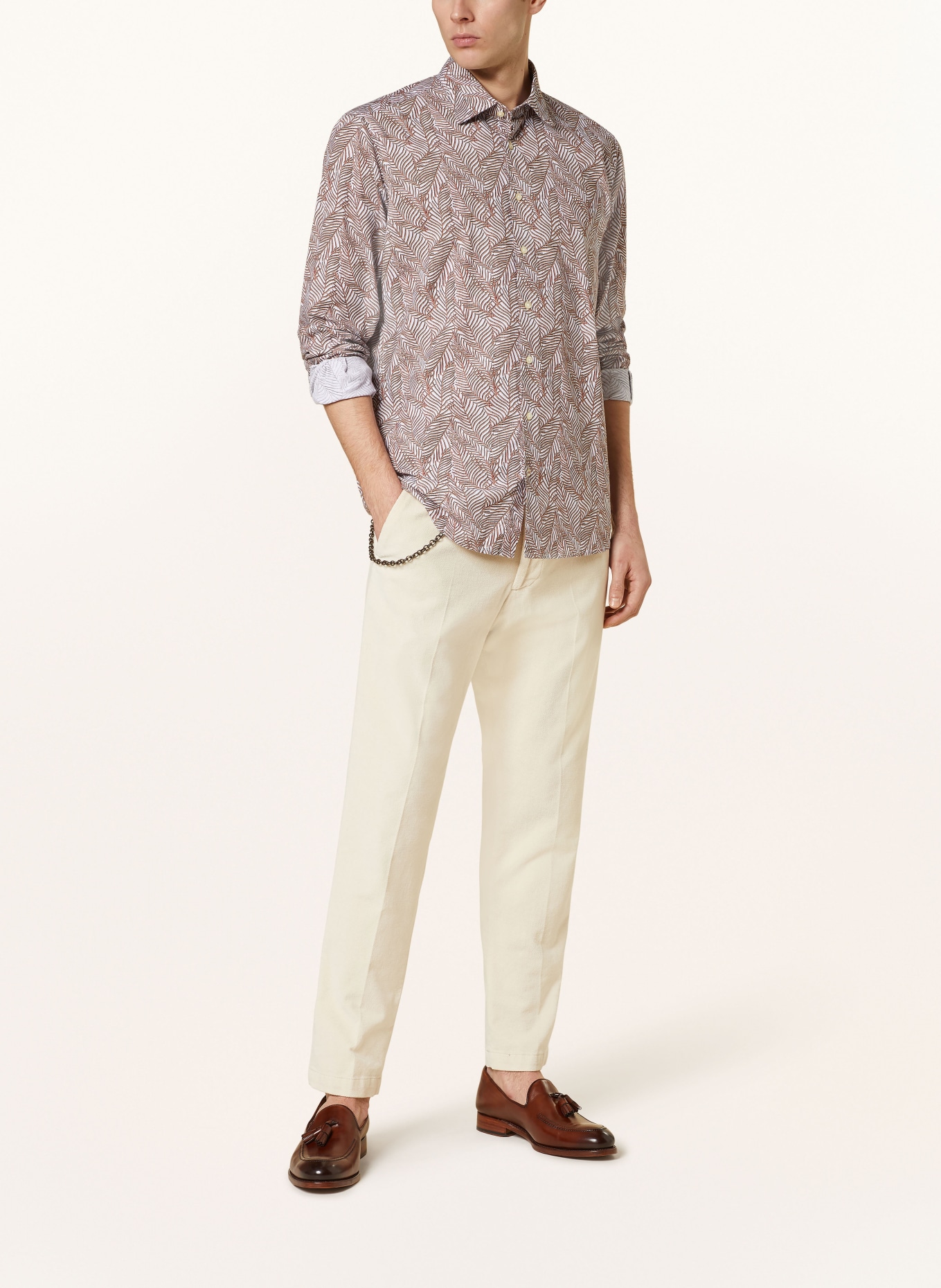 CINQUE Shirt CISTEVEN slim fit, Color: BROWN/ LIGHT GRAY (Image 2)