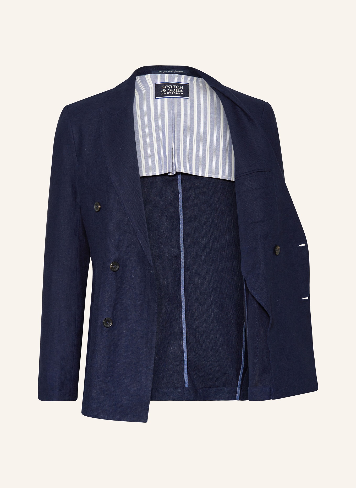 SCOTCH & SODA Suit jacket extra slim fit with linen, Color: DARK BLUE (Image 4)