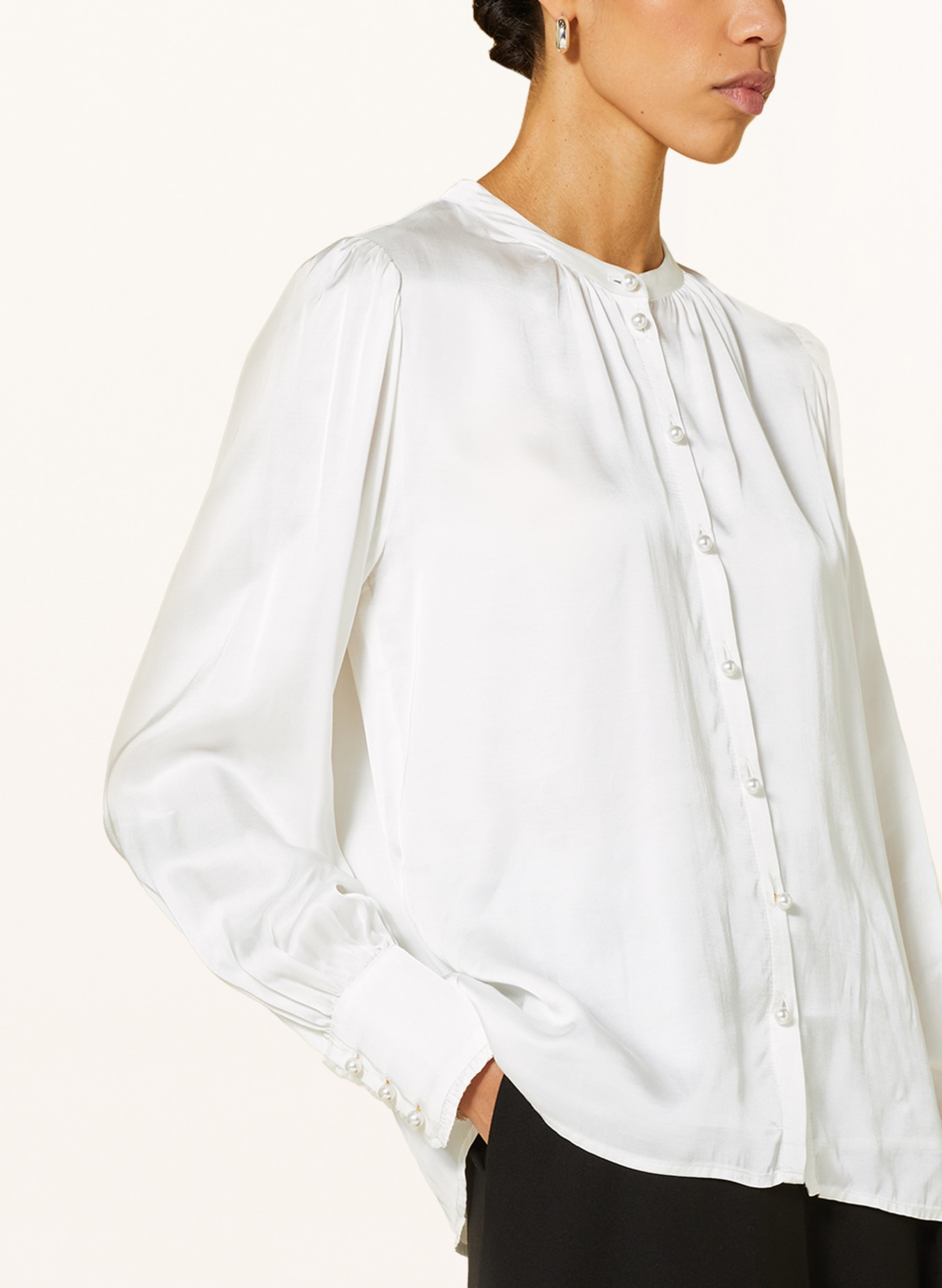 Princess GOES HOLLYWOOD Satin blouse with ruffles, Color: WHITE (Image 4)