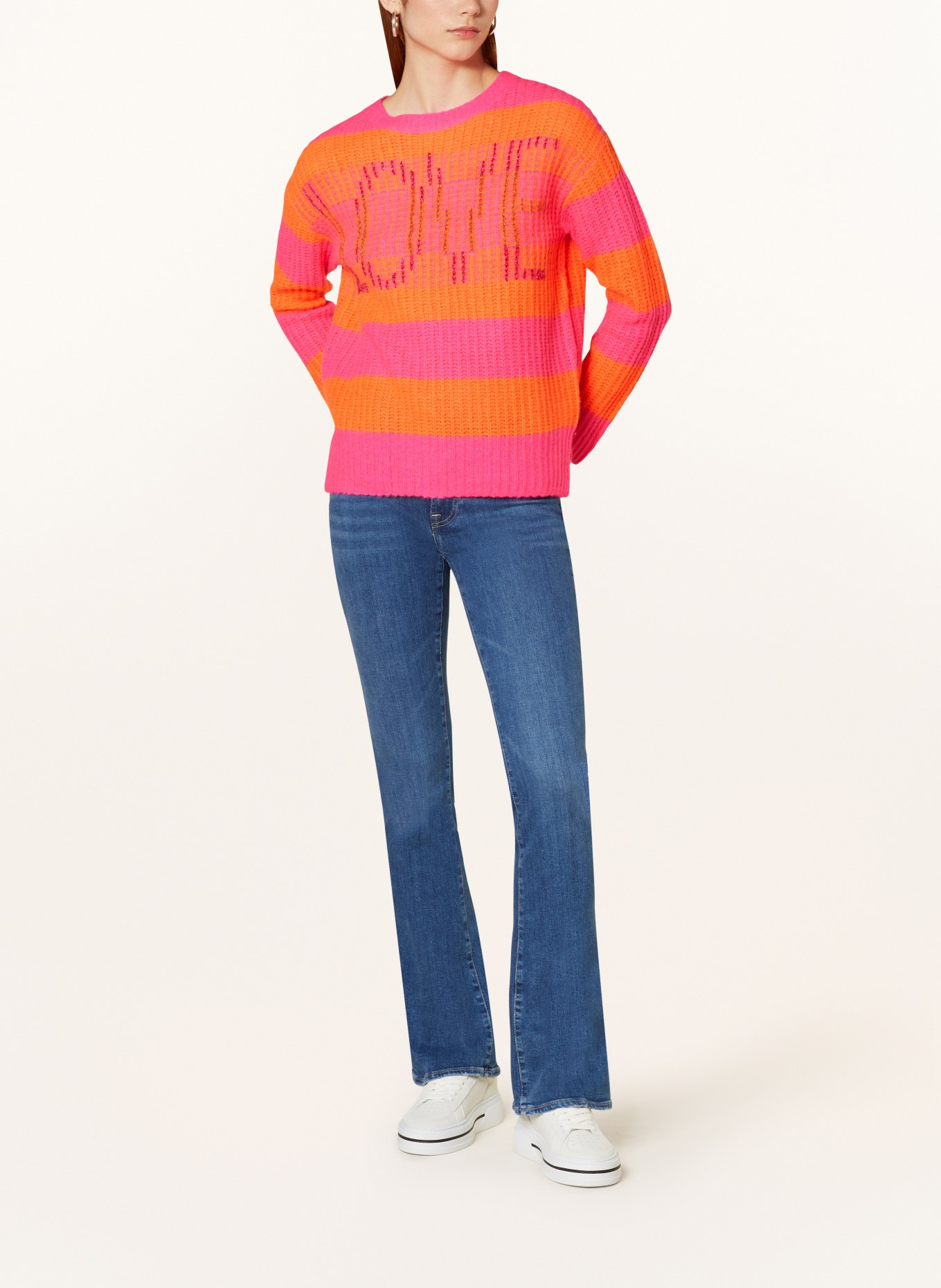 Princess GOES HOLLYWOOD Sweter z błyszczącą przędzą, Kolor: MOCNORÓŻOWY/ POMARAŃCZOWY (Obrazek 2)