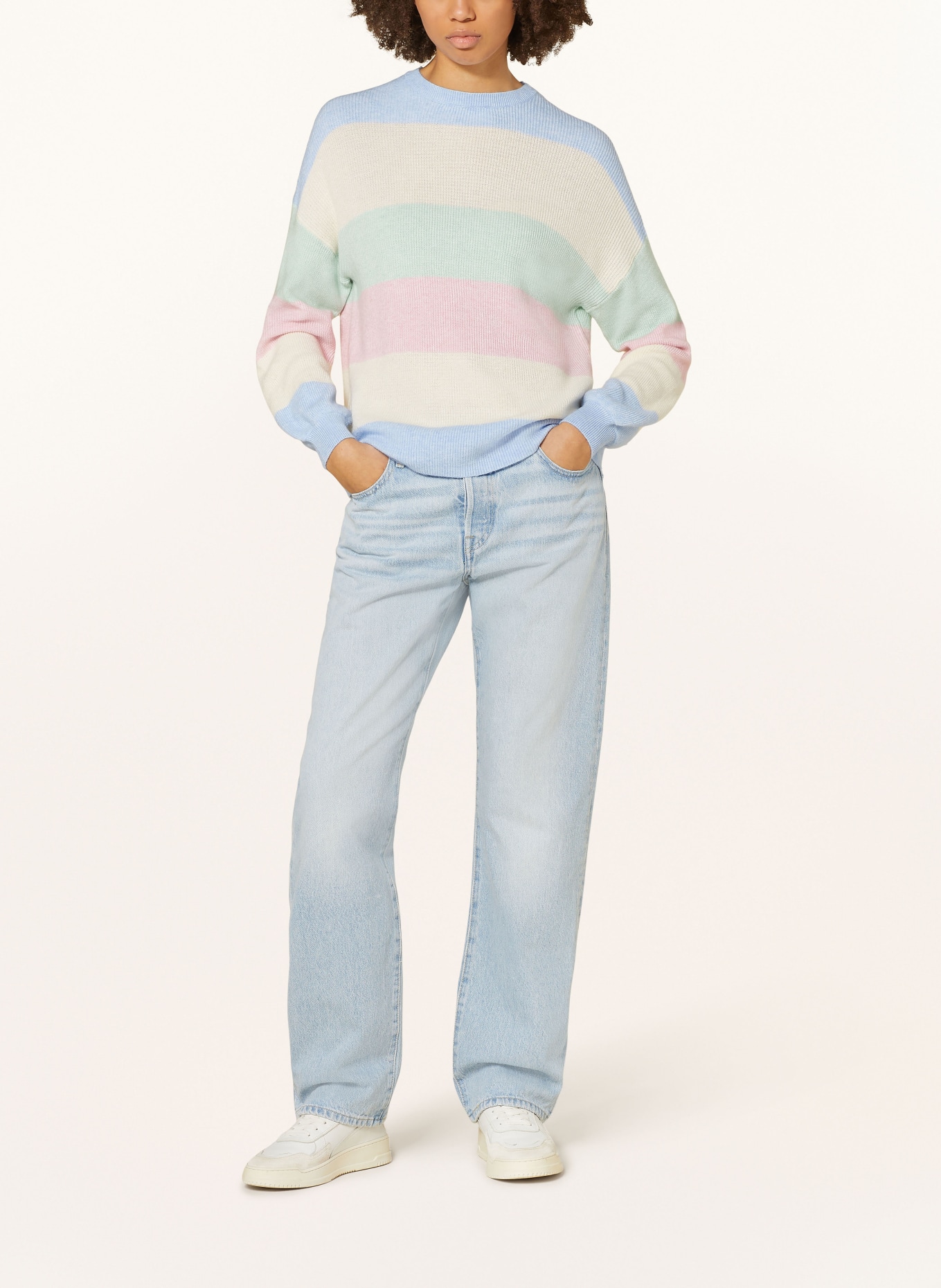 ONLY Sweater, Color: LIGHT BLUE/ ECRU/ PINK (Image 2)