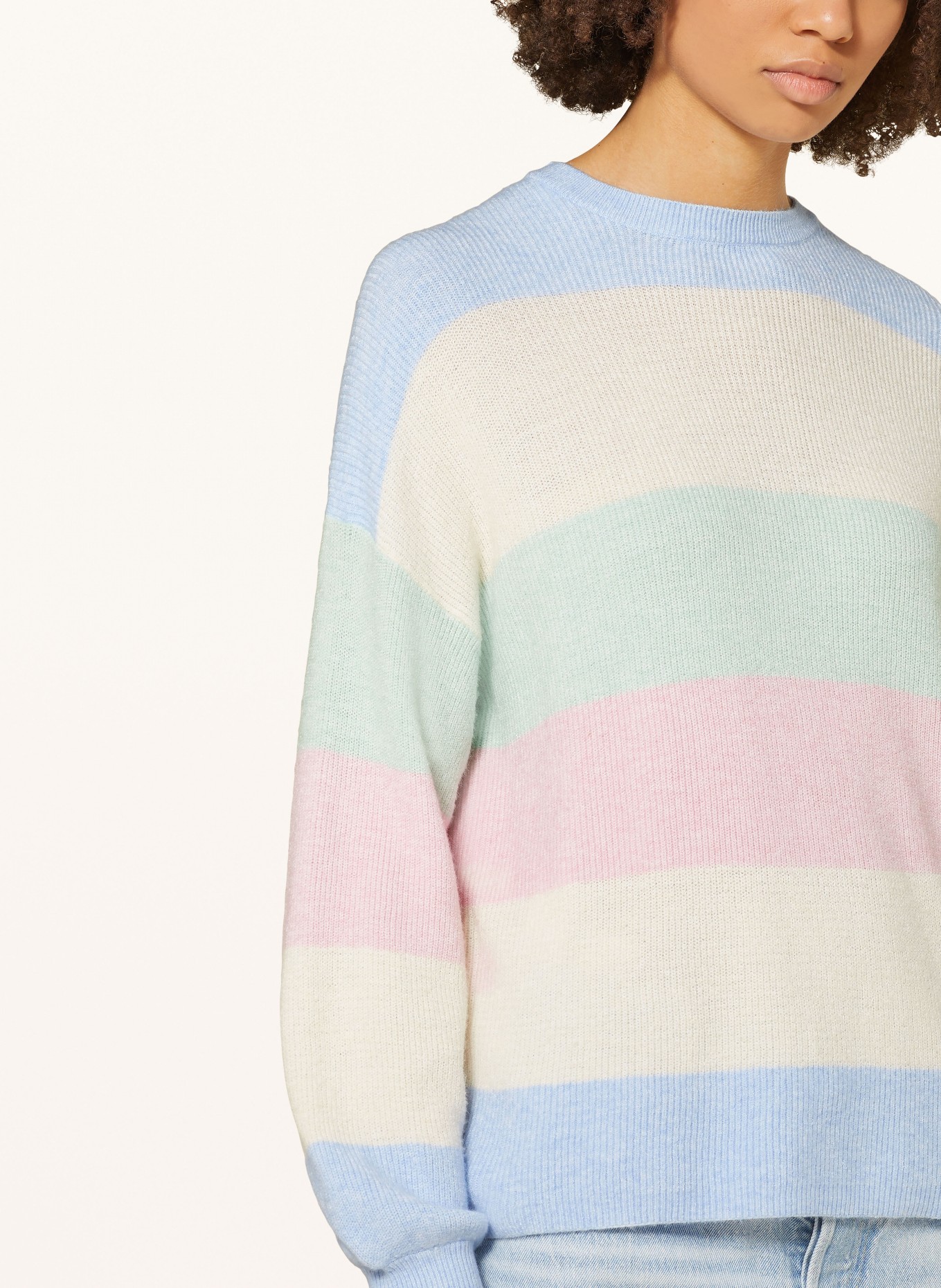 ONLY Sweater, Color: LIGHT BLUE/ ECRU/ PINK (Image 4)