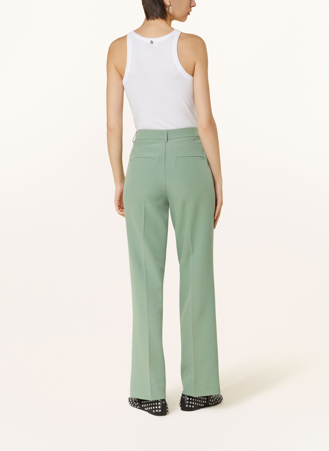 ONLY Wide leg trousers, Color: LIGHT GREEN (Image 3)