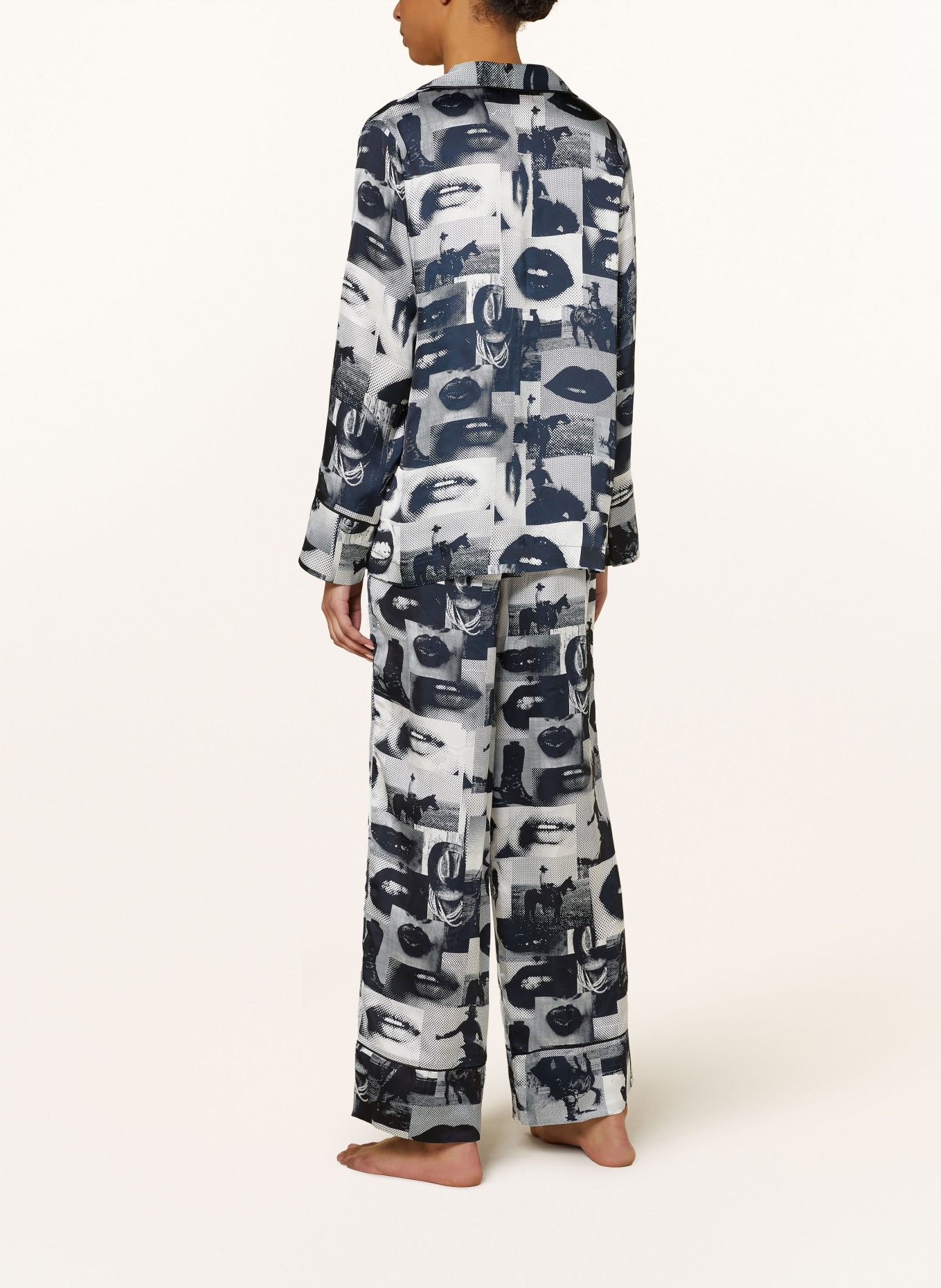 HUGO Pajama shirt LIPSY, Color: BLACK/ WHITE/ DARK GRAY (Image 3)