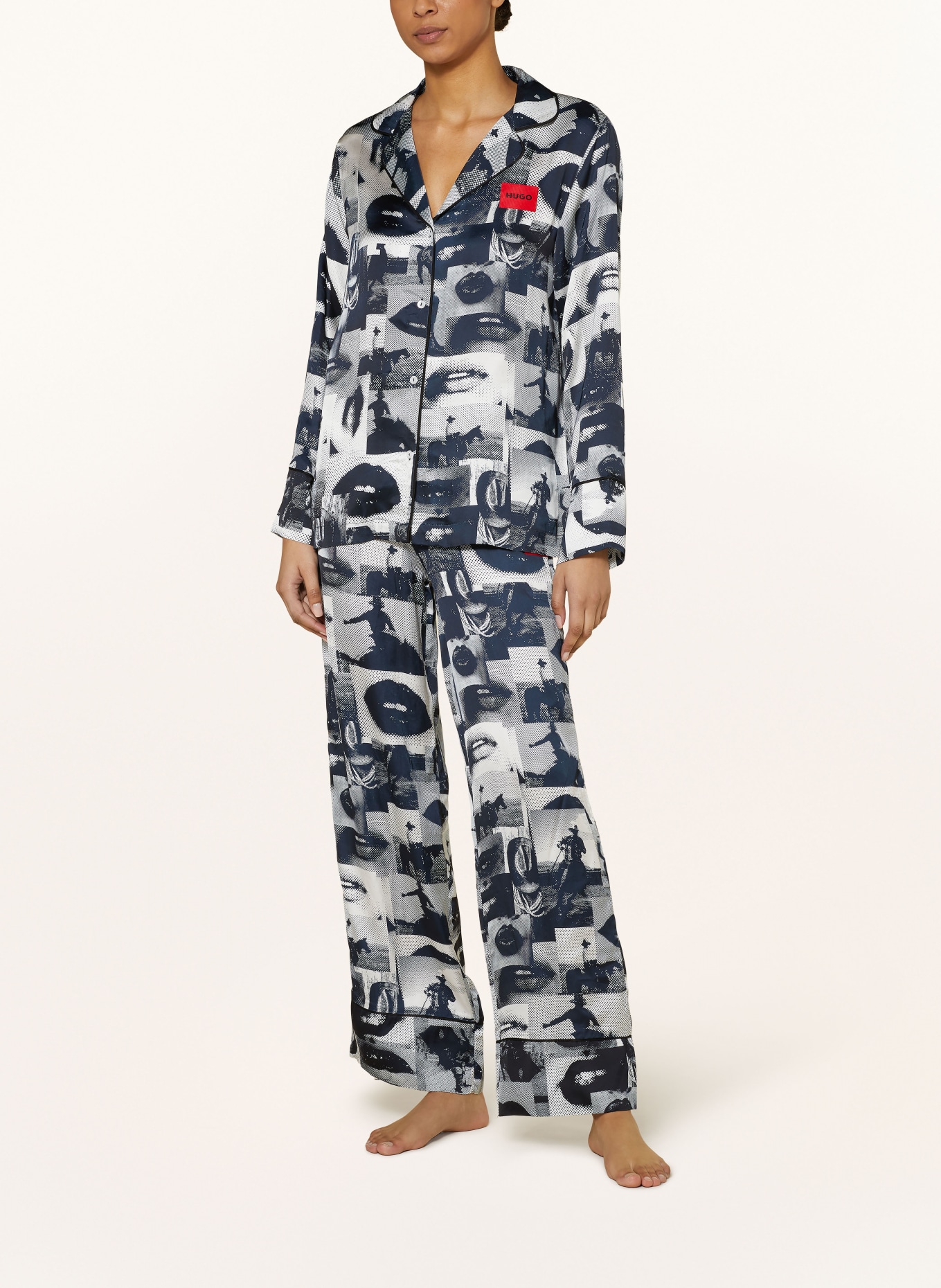 HUGO Pajama pants LIPSY, Color: BLACK/ WHITE/ DARK GRAY (Image 2)