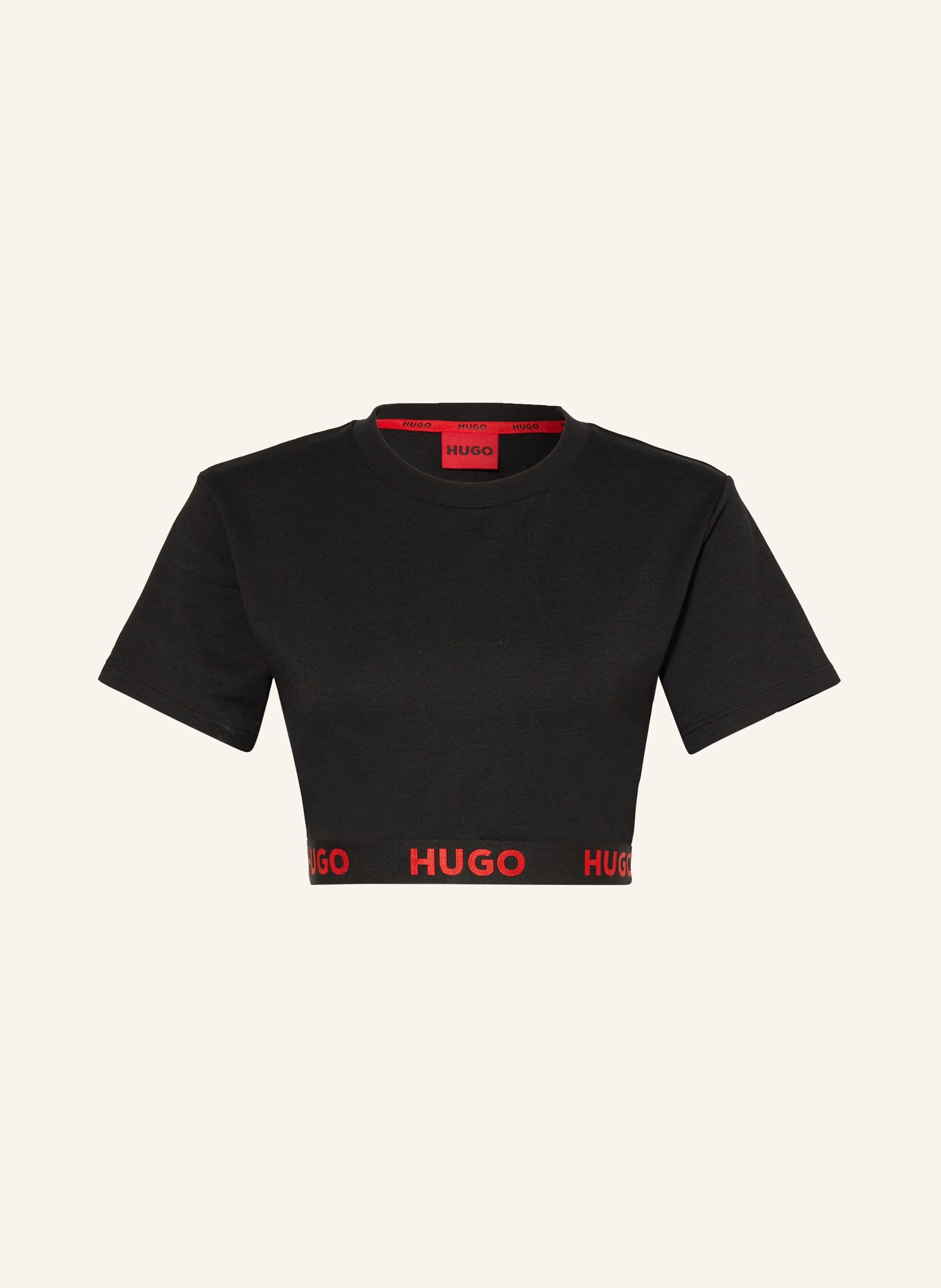 HUGO Lounge-Shirt, Farbe: SCHWARZ/ ROT (Bild 1)