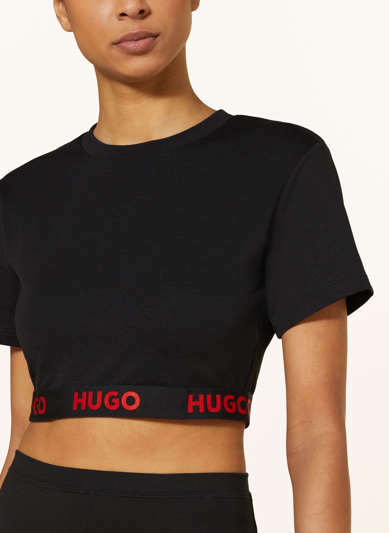 HUGO Lounge shirt, Color: BLACK/ RED (Image 4)