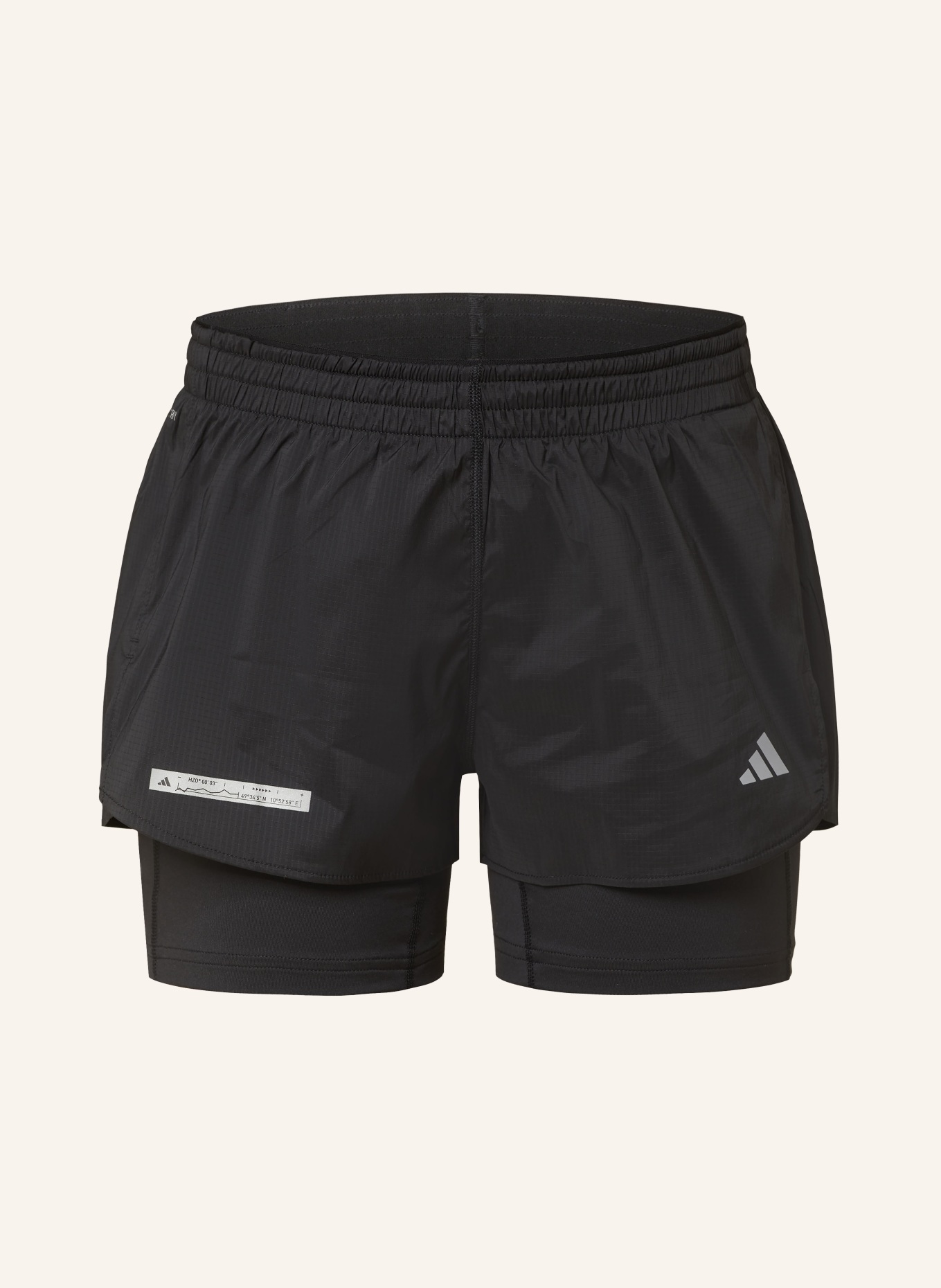 adidas 2-in-1 running shorts, Color: BLACK (Image 1)