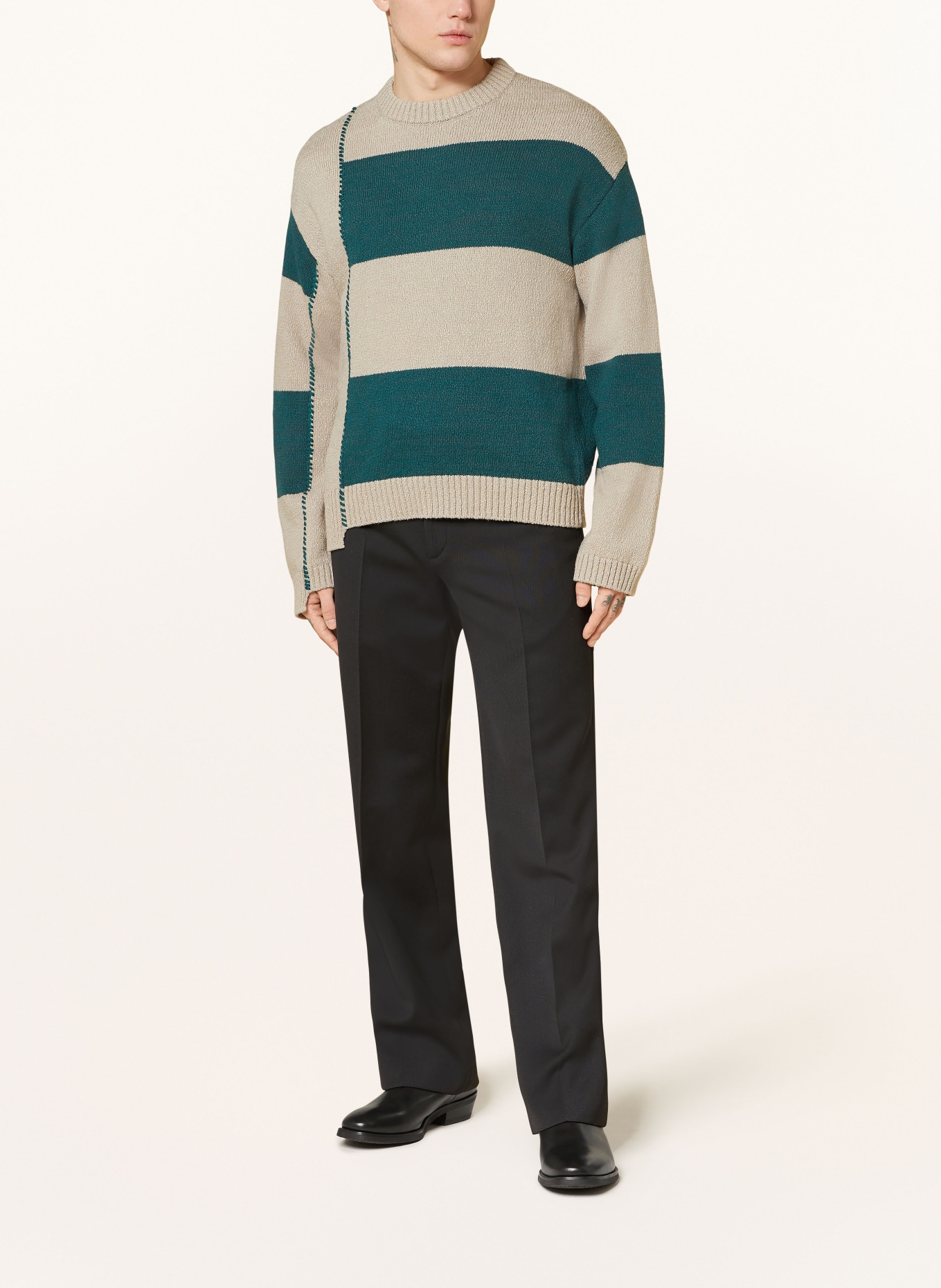 HOLZWEILER Sweater BAHA, Color: BEIGE/ TEAL (Image 2)