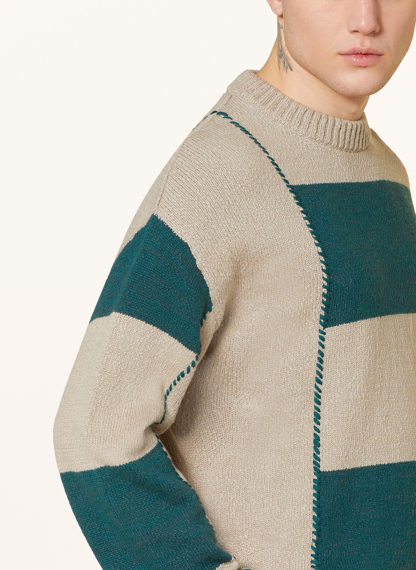 HOLZWEILER Sweater BAHA, Color: BEIGE/ TEAL (Image 4)
