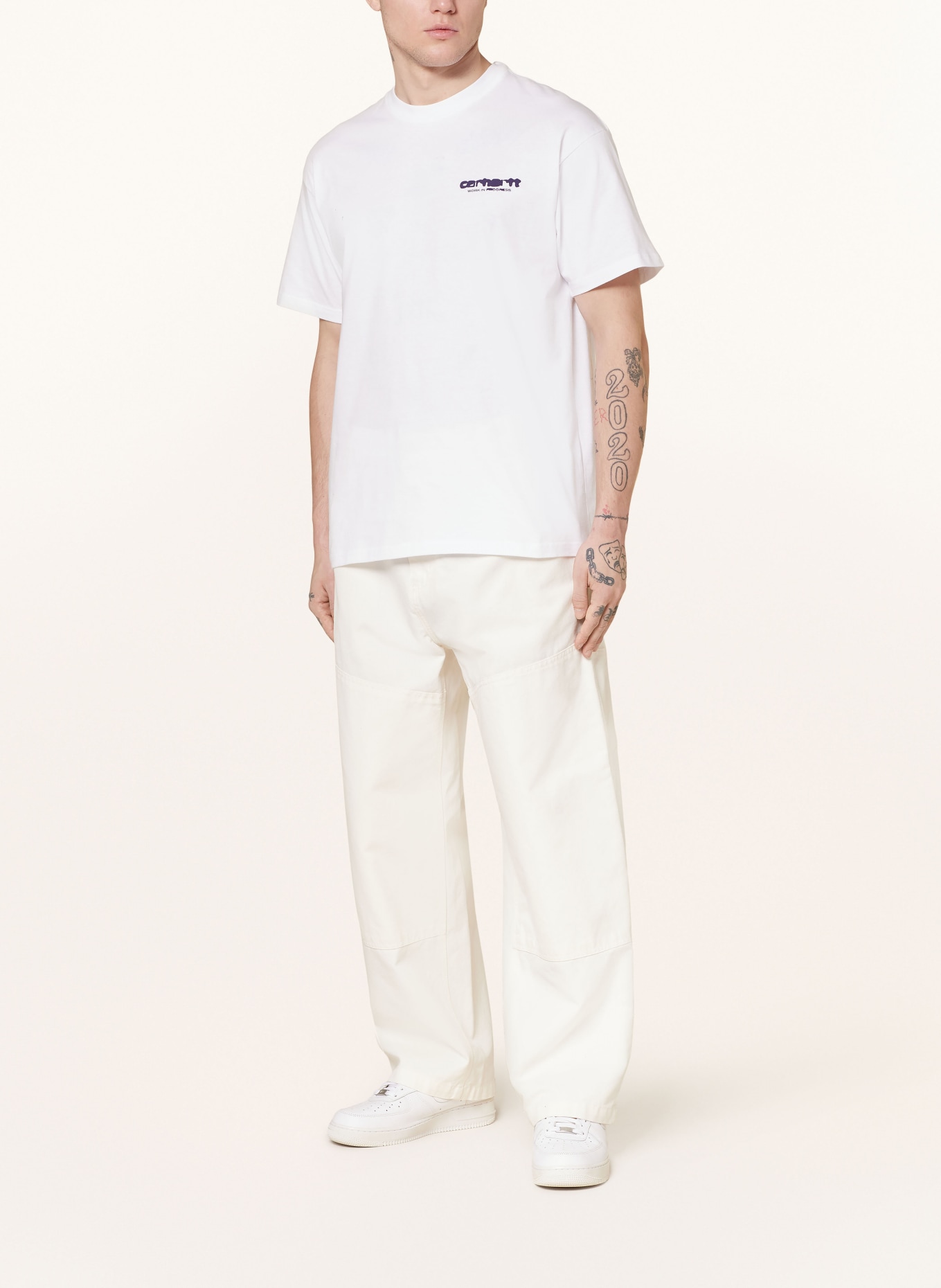 carhartt WIP T-shirt, Color: WHITE/ DARK PURPLE (Image 3)