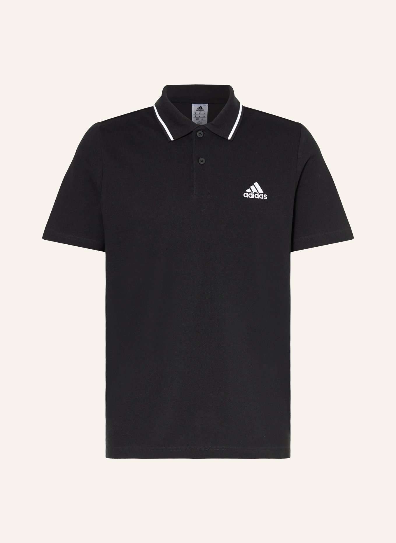 adidas Piqué polo shirt, Color: BLACK/ WHITE (Image 1)
