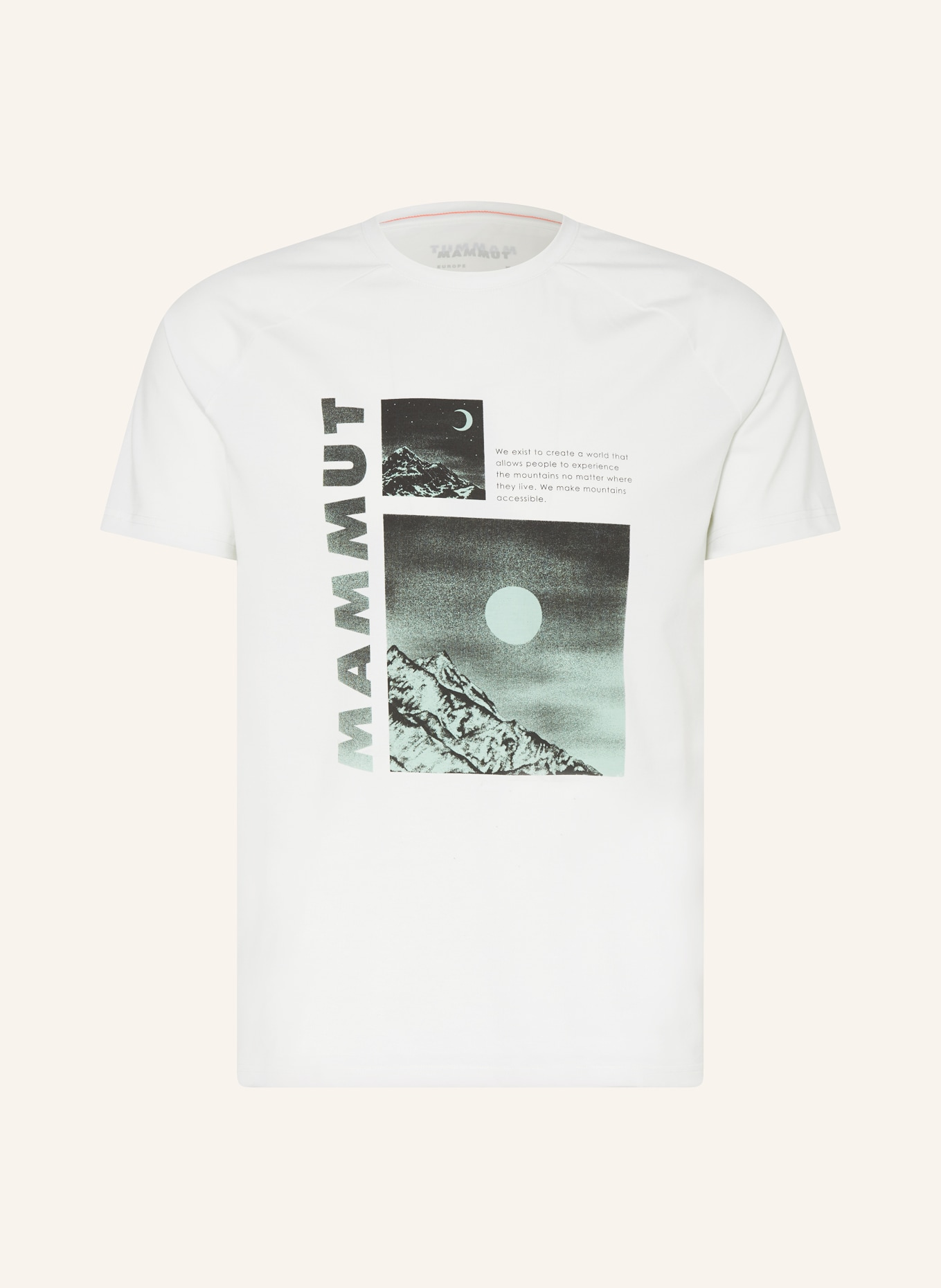 MAMMUT T-shirt MOUNTAIN DAY AND NIGHT, Color: WHITE/ MINT/ BLACK (Image 1)