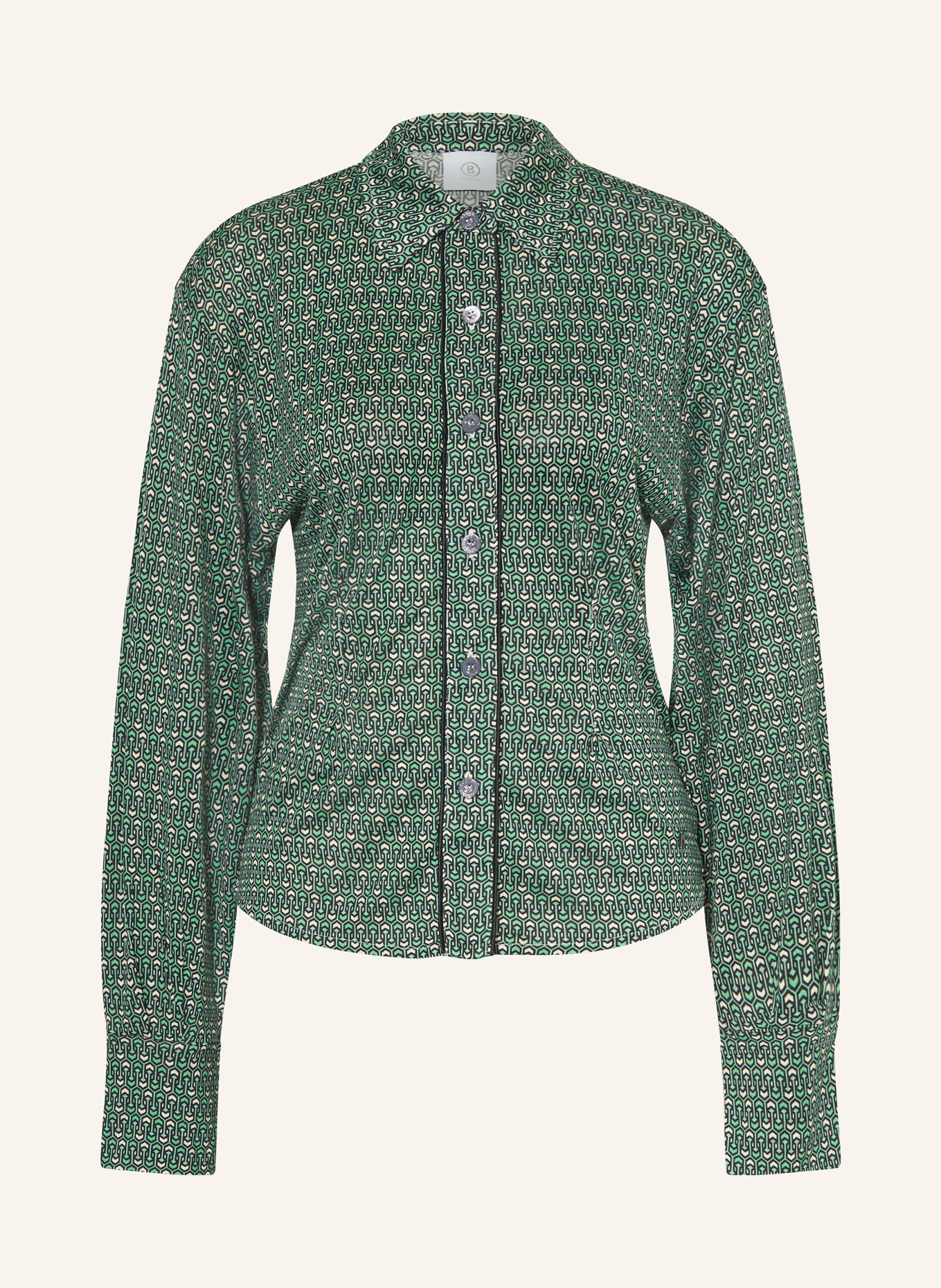 BOGNER Shirt blouse NYLA in silk, Color: GREEN/ BLACK/ CREAM (Image 1)