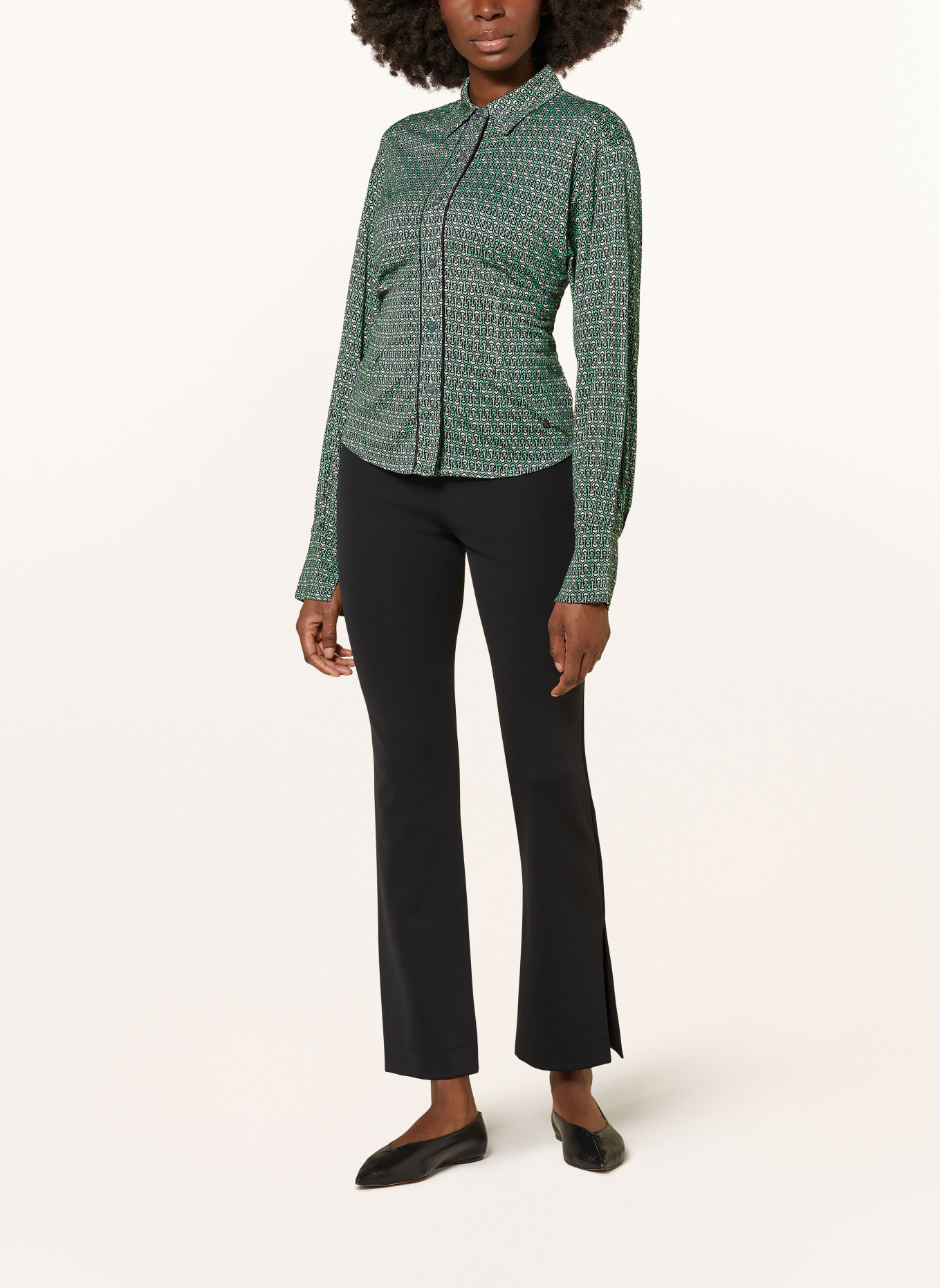 BOGNER Shirt blouse NYLA in silk, Color: GREEN/ BLACK/ CREAM (Image 2)