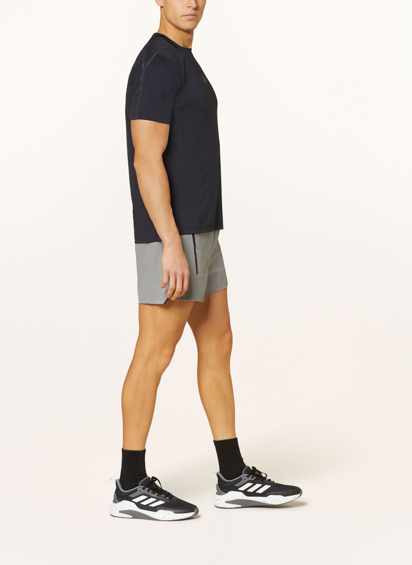 adidas 2-in-1 training shorts DESIGNED FOR TRAINING, Color: GRAY (Image 4)