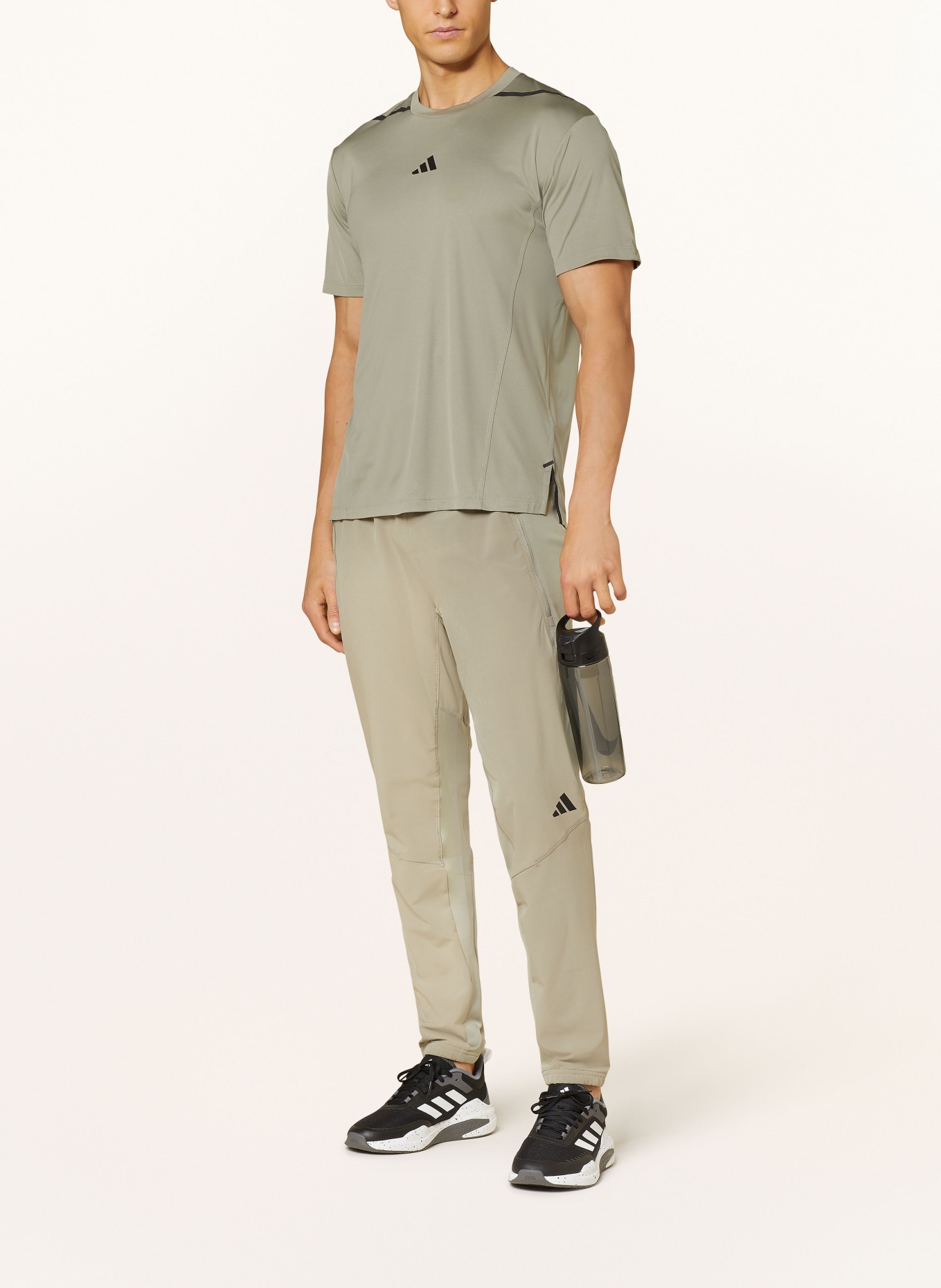 adidas T-Shirt DESIGNED FOR TRAINING, Farbe: OLIV/ SCHWARZ (Bild 2)