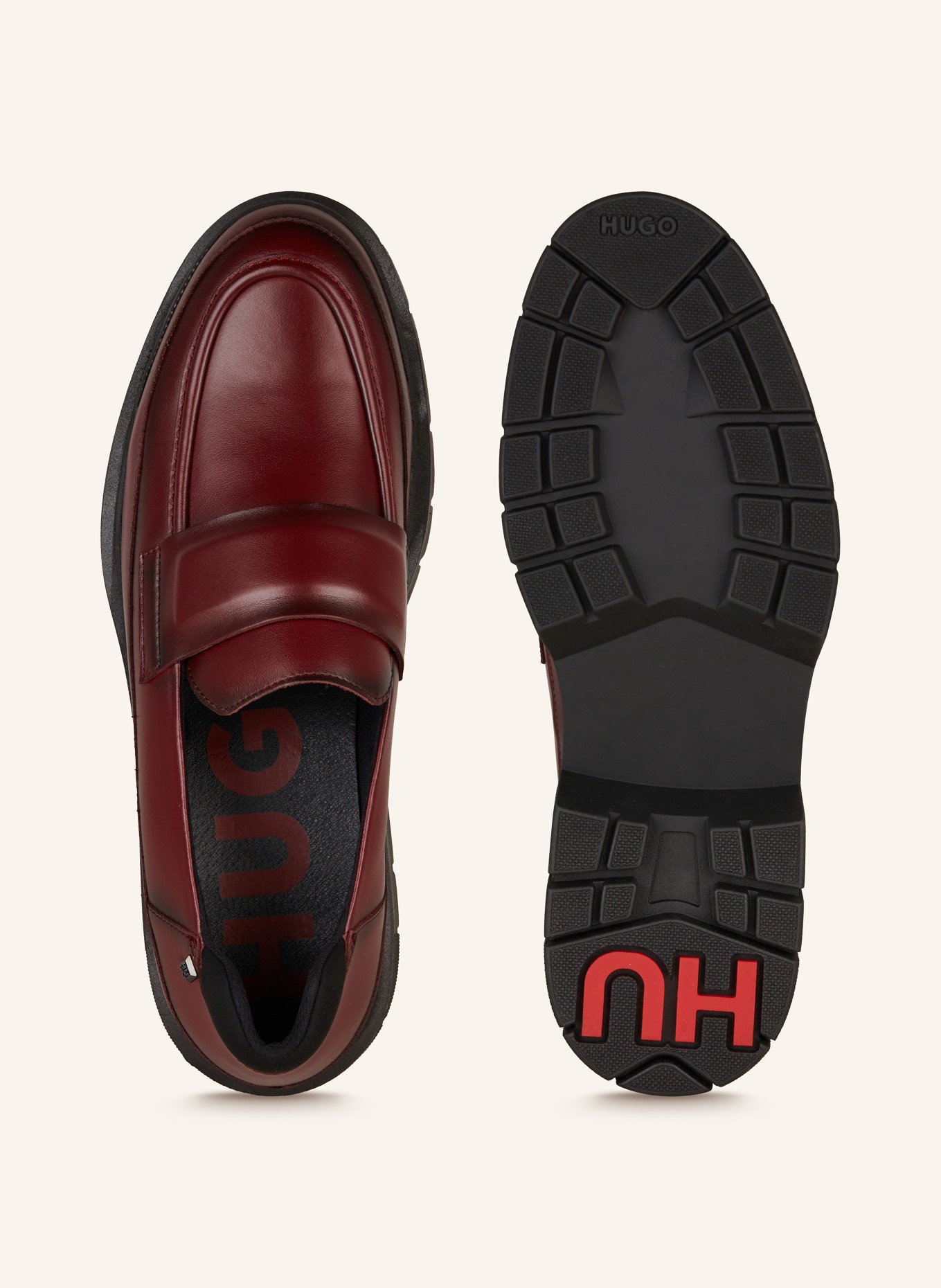 HUGO Loafers DENZEL, Color: DARK RED (Image 5)
