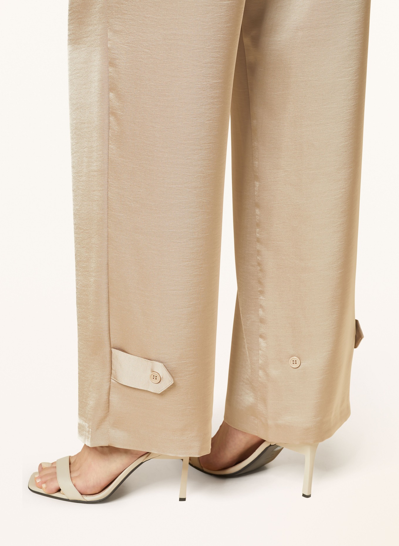 DANTE6 Wide leg trousers HARLOW made of satin, Color: TAUPE (Image 5)