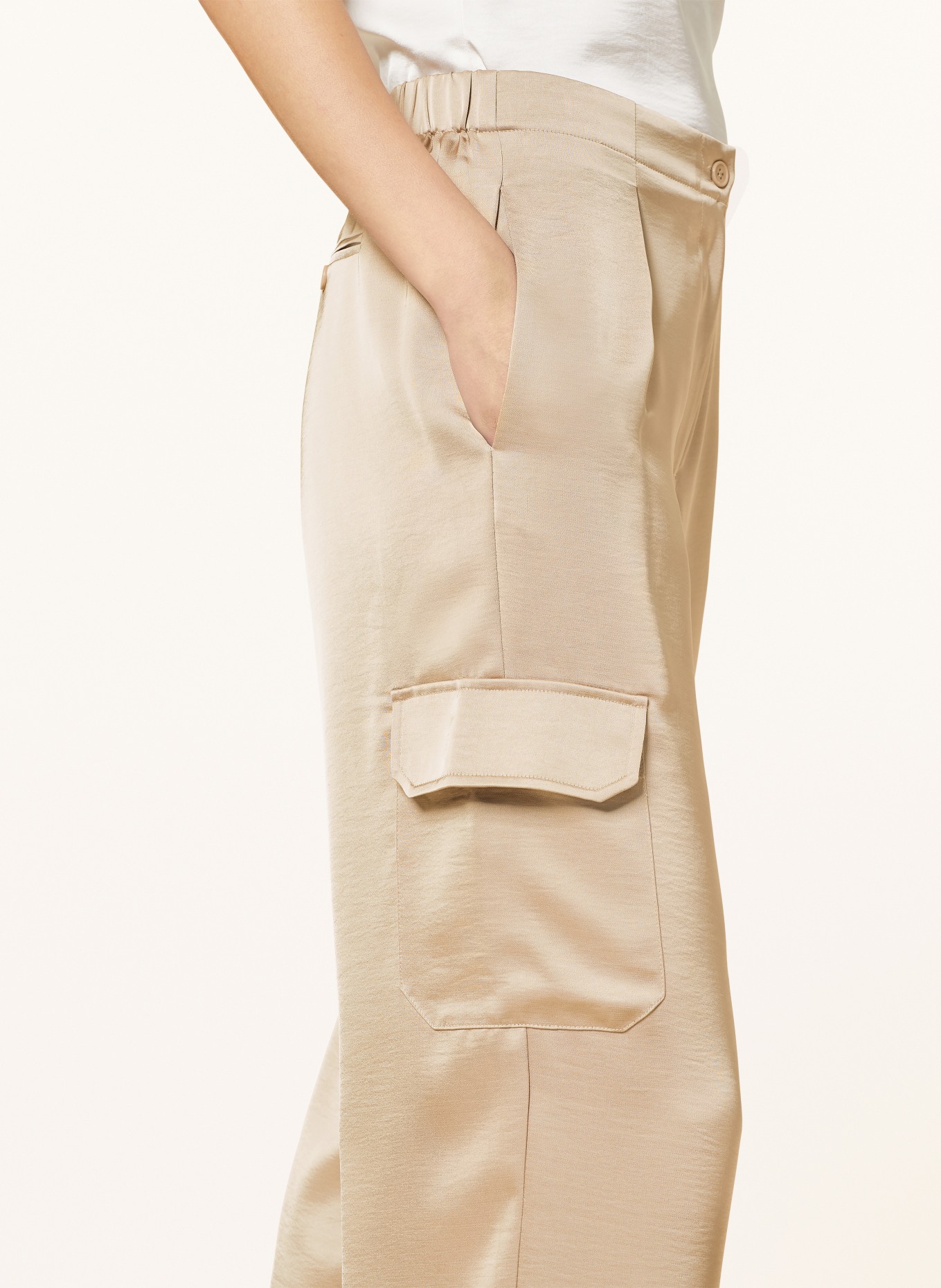 DANTE6 Wide leg trousers HARLOW made of satin, Color: TAUPE (Image 6)