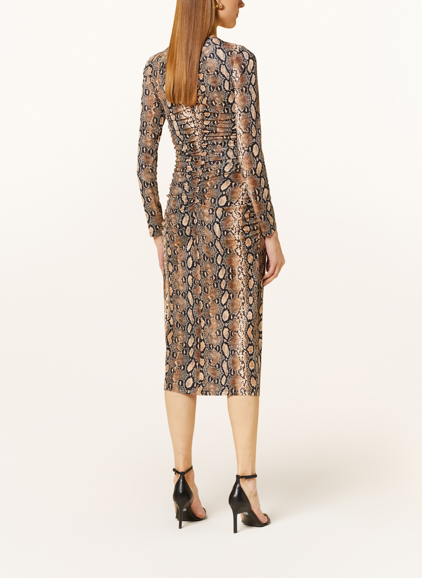 MICHAEL KORS Dress in light yellow brown black