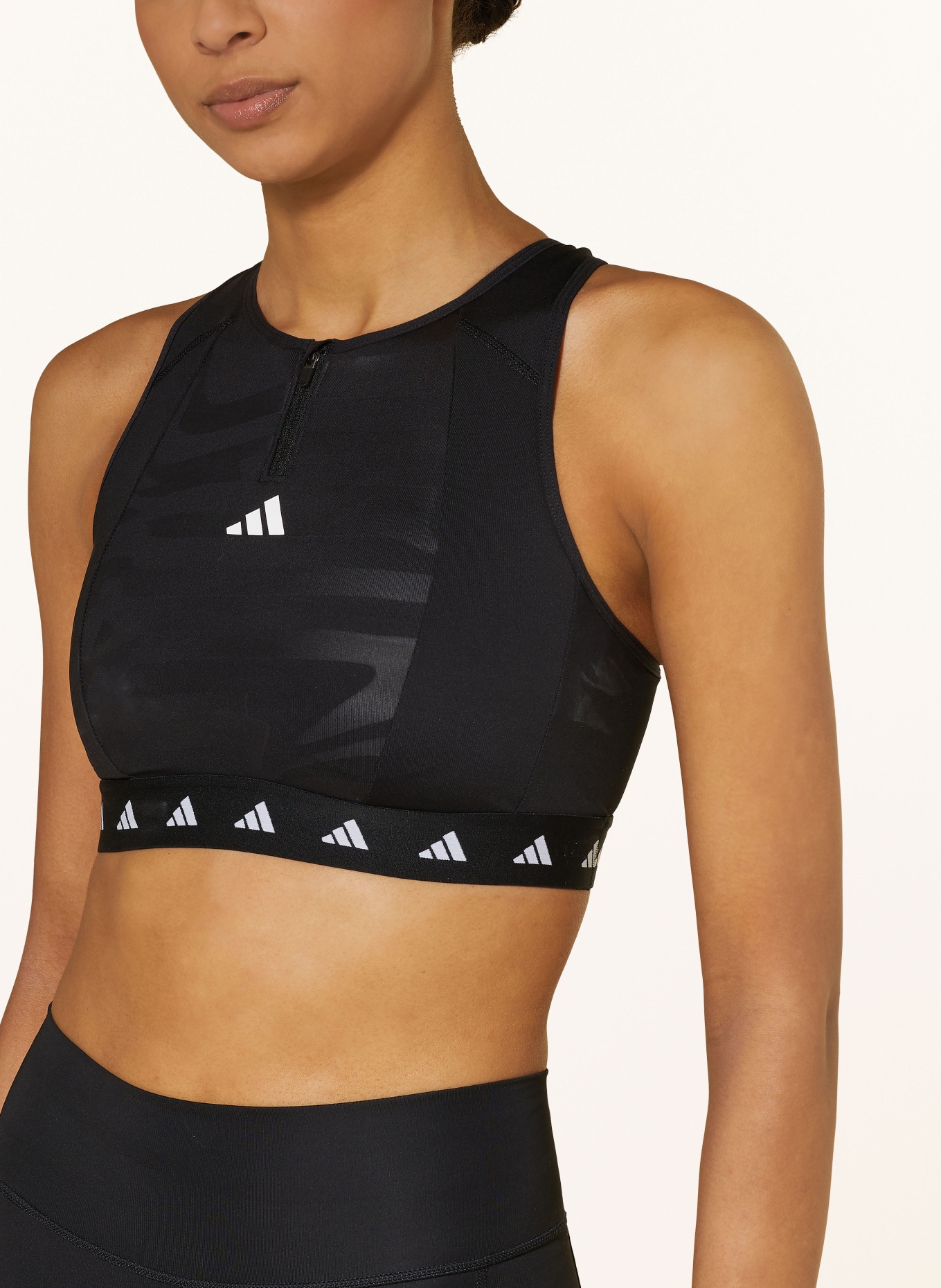 adidas Sports bra POWERIMPACT TRAINING, Color: BLACK/ WHITE (Image 4)