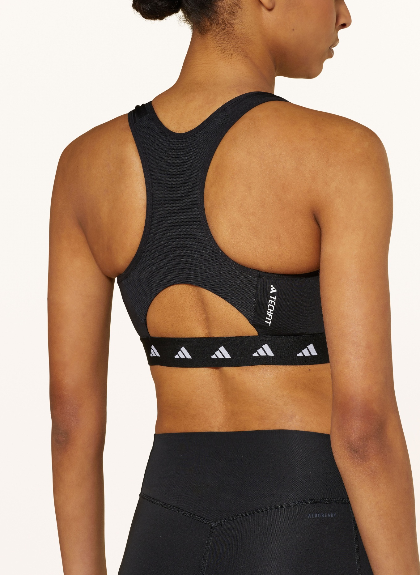 adidas Sports bra POWERIMPACT TRAINING, Color: BLACK/ WHITE (Image 5)