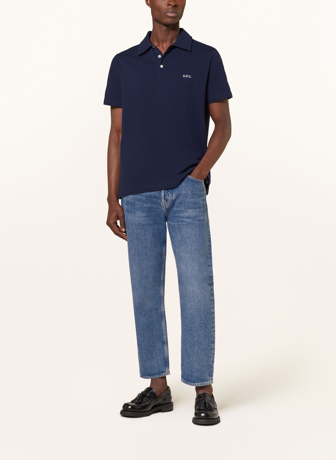 A.P.C. Piqué-Poloshirt AUSTIN, Farbe: DUNKELBLAU (Bild 2)