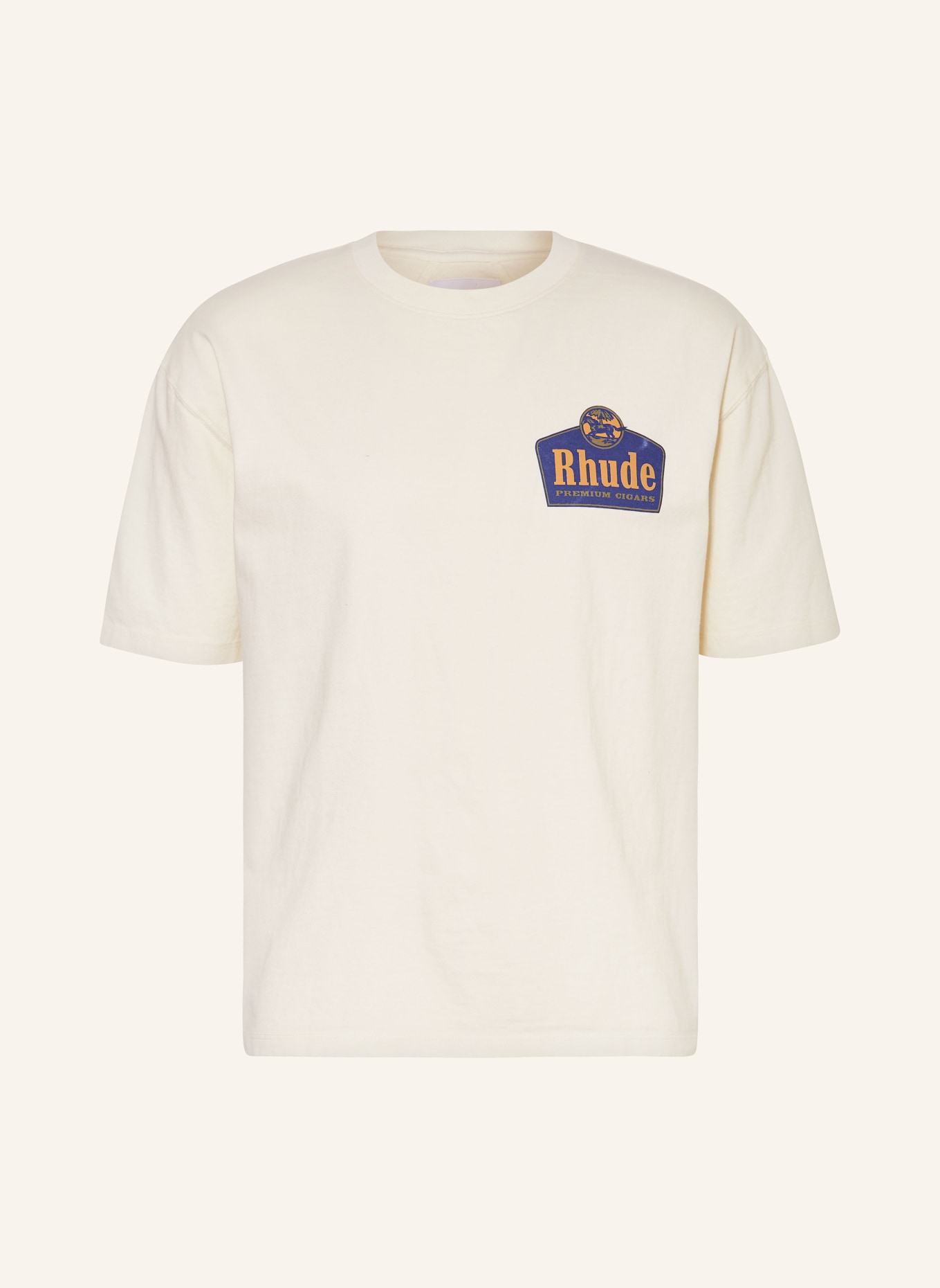 RHUDE T-Shirt GRAND CRU, Farbe: ECRU/ BLAU/ ORANGE (Bild 1)