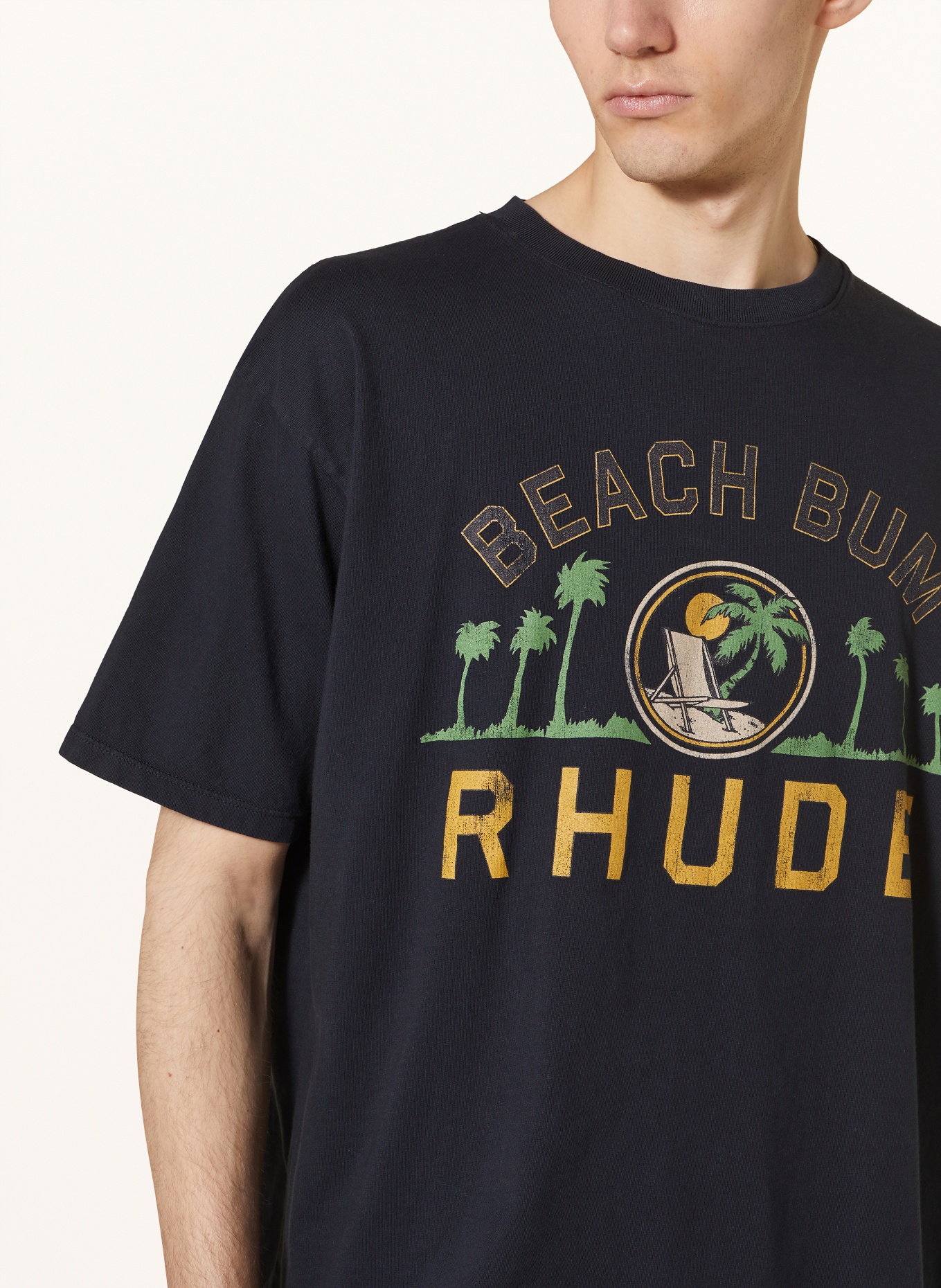 RHUDE T-shirt PALMERA, Color: BLACK (Image 4)