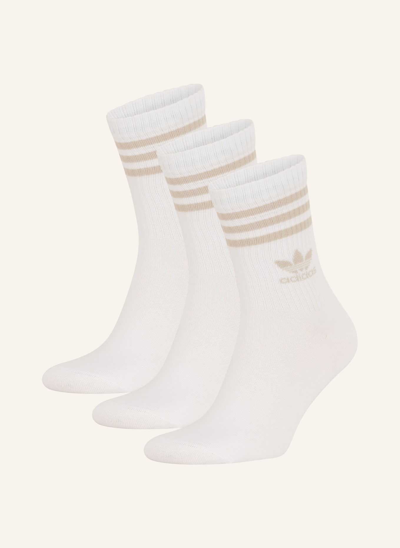 adidas Originals 3-pack socks MID CUT CREW, Color: WHITE/WONBEI (Image 1)
