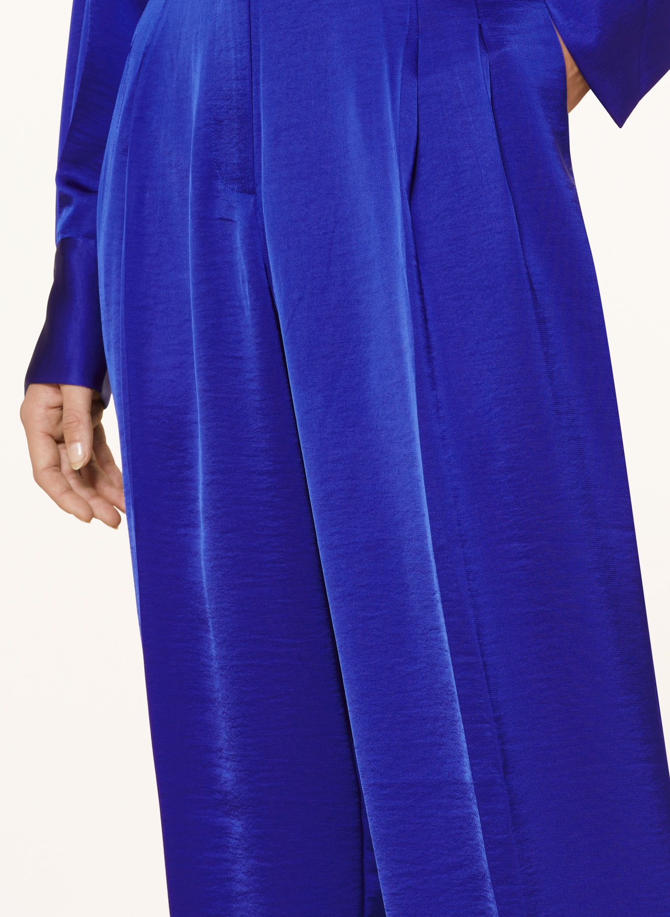 ESSENTIEL ANTWERP Wide leg trousers EVANESCENT in satin, Color: BLUE (Image 5)