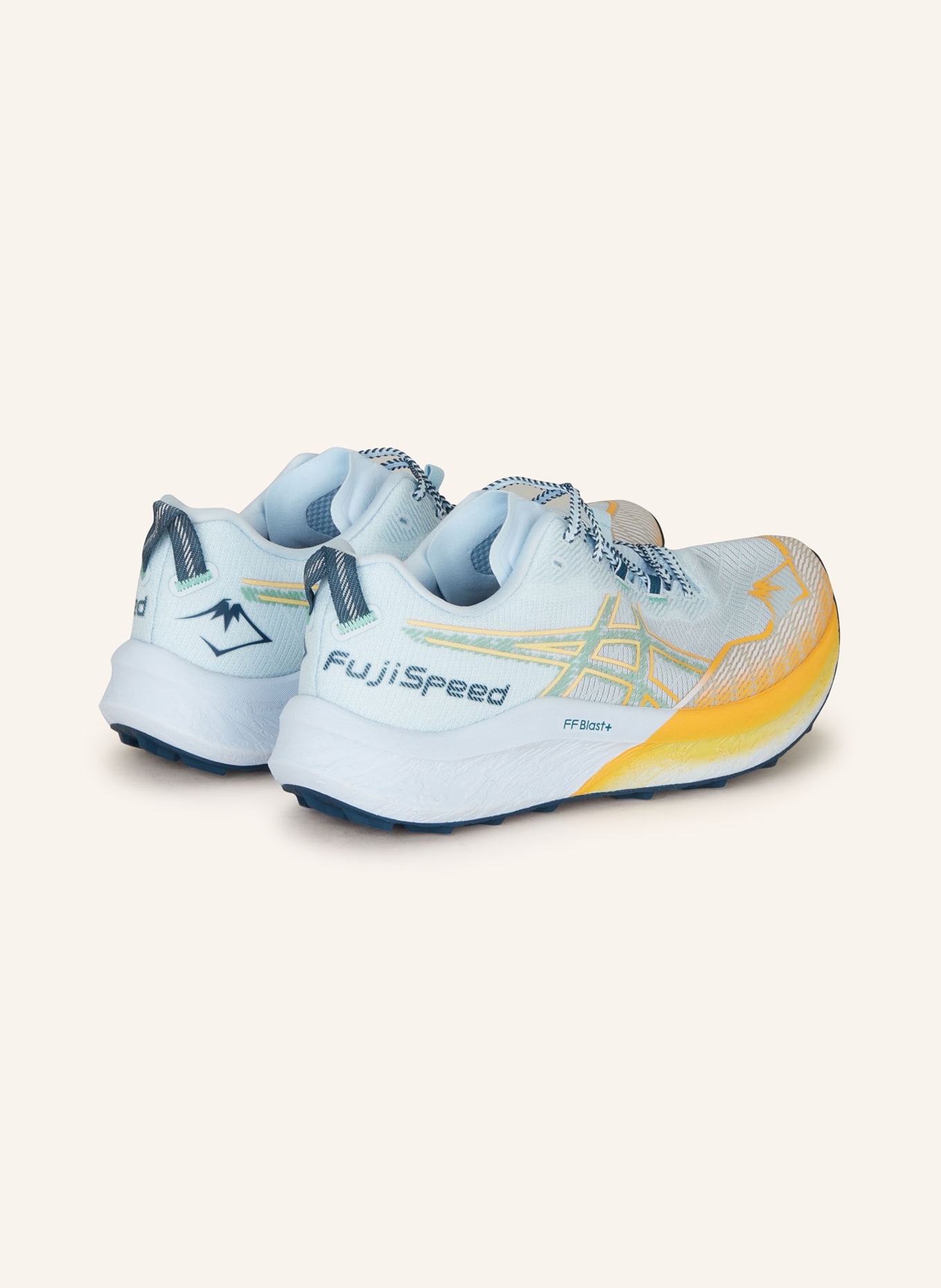 ASICS Trail running shoes FUJISPEED 2, Color: LIGHT BLUE/ ORANGE (Image 2)