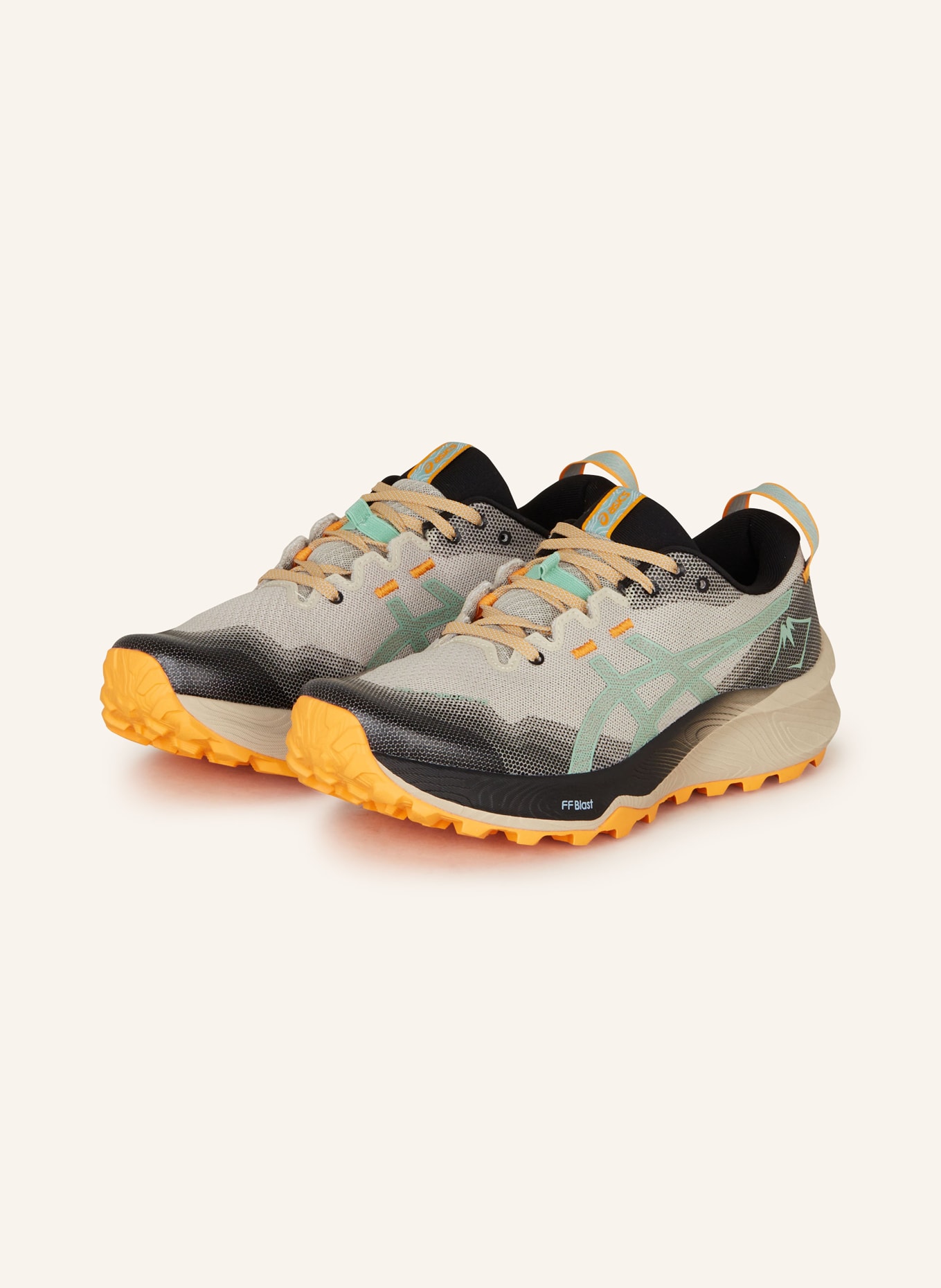 ASICS Trailrunning-Schuhe GEL-TRABUCO™ 12, Farbe: BEIGE/ SCHWARZ/ MINT (Bild 1)