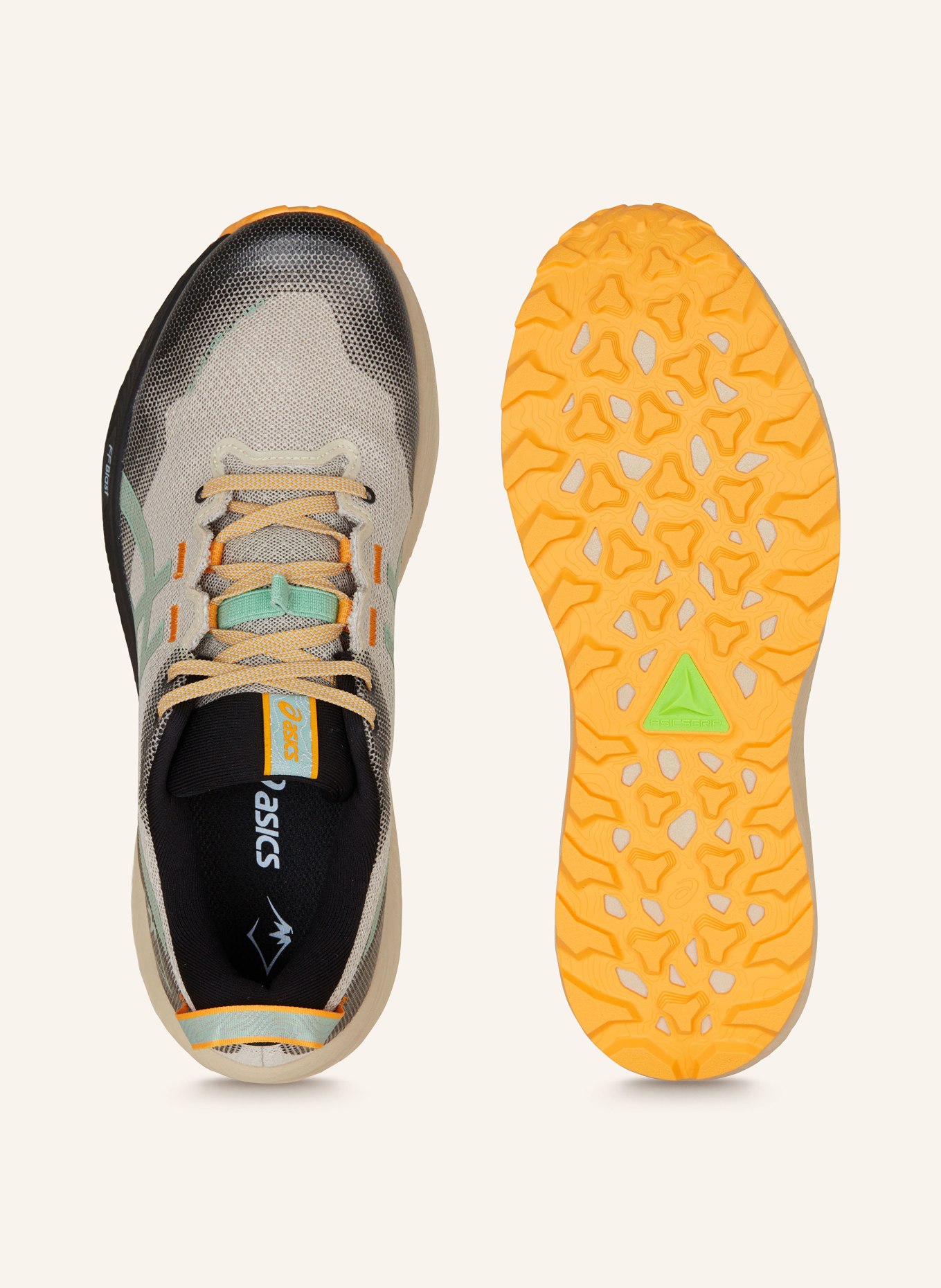 ASICS Trailrunning-Schuhe GEL-TRABUCO™ 12, Farbe: BEIGE/ SCHWARZ/ MINT (Bild 5)