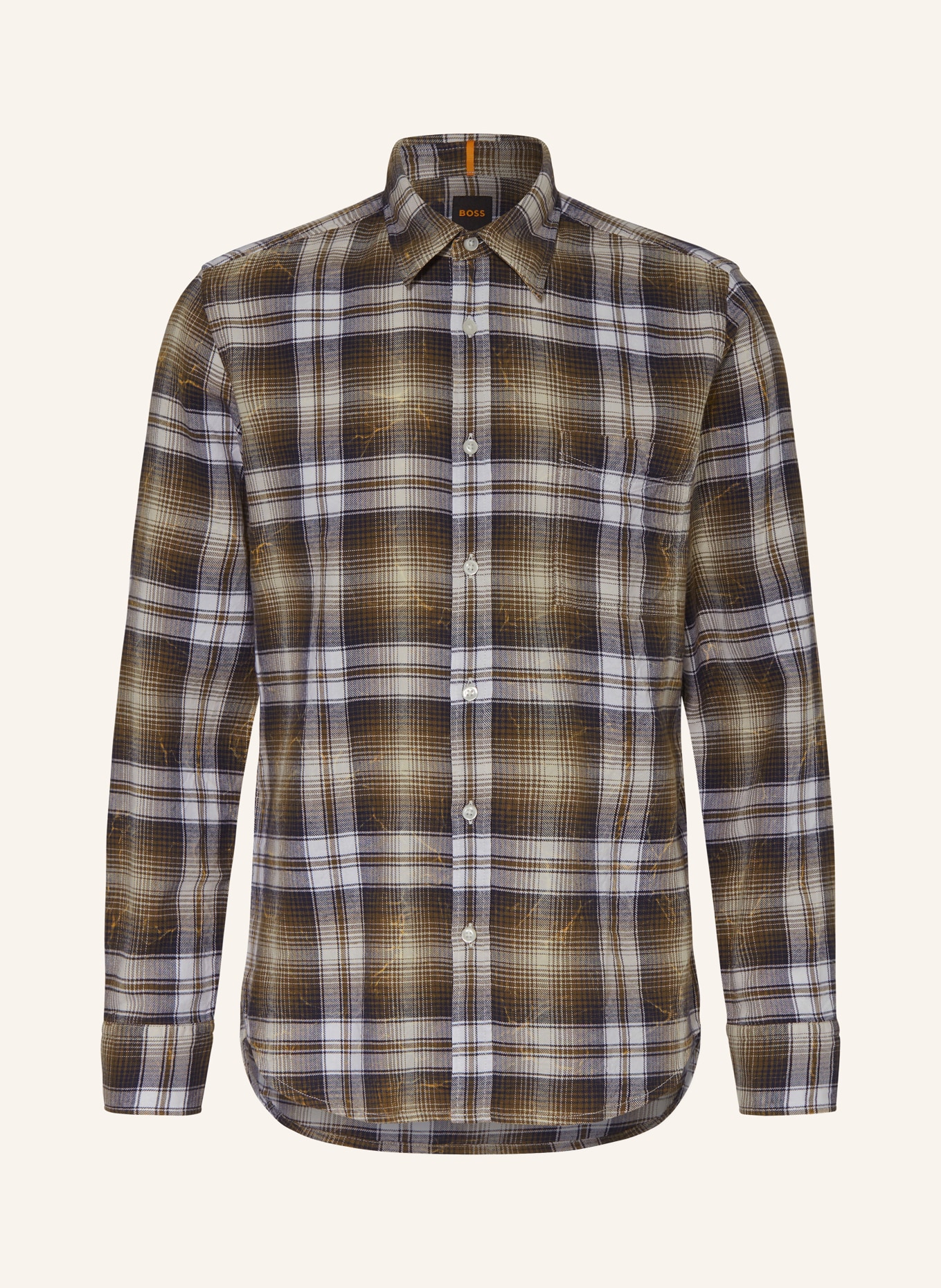 BOSS Shirt RELEGANT regular fit, Color: OLIVE/ WHITE/ BLACK (Image 1)