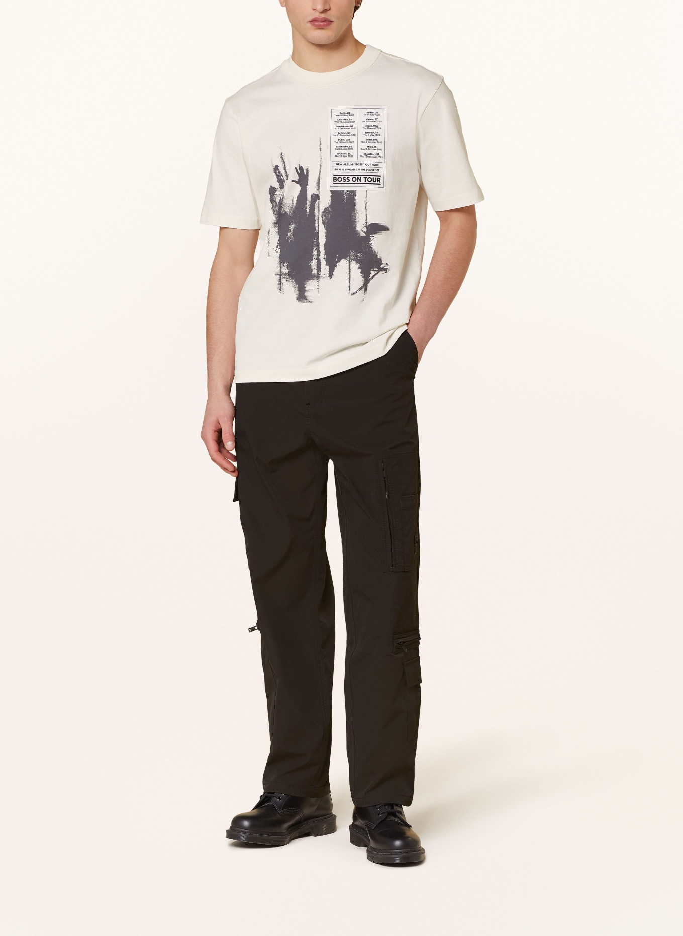 BOSS T-shirt PATCHWORK, Color: WHITE/ BLACK (Image 2)