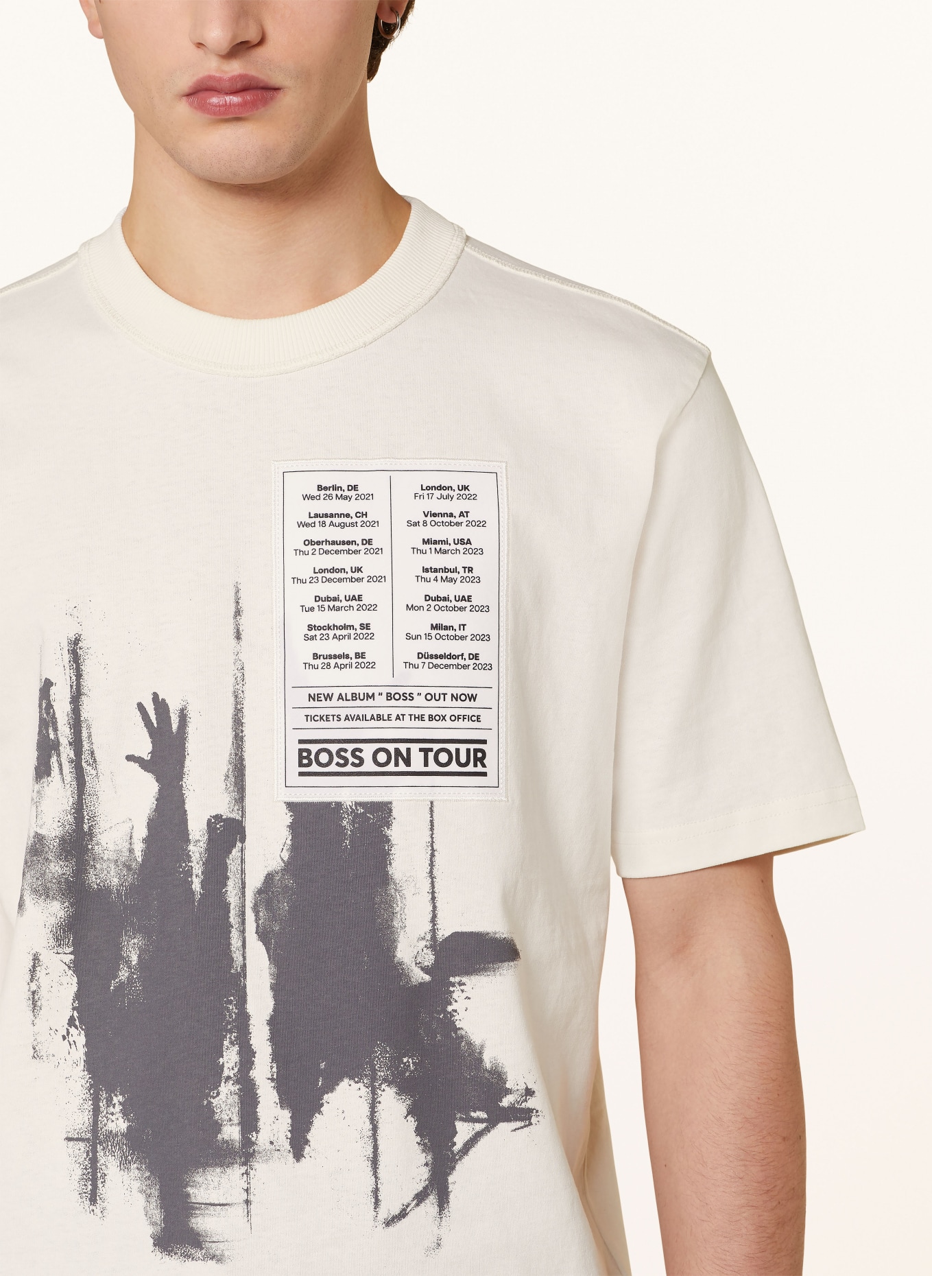 BOSS T-Shirt PATCHWORK, Farbe: WEISS/ SCHWARZ (Bild 4)